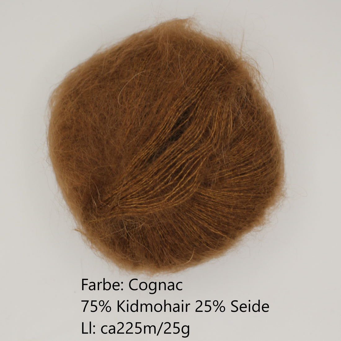 Kidmohair-Seiden Knäuel Cognac