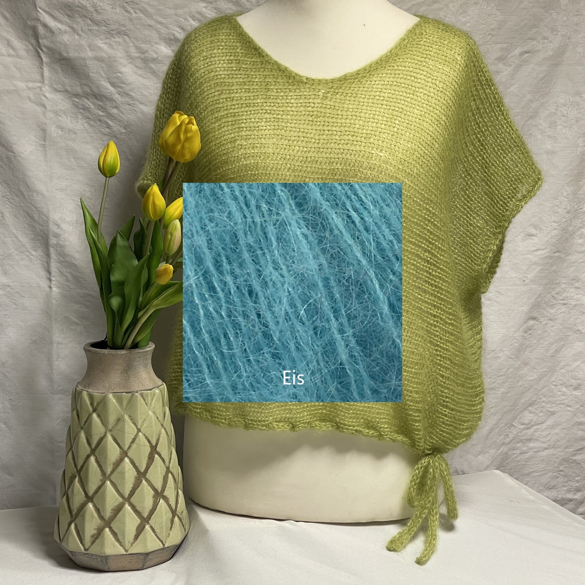 Quergestrickter Pullunder mit Band Größe II