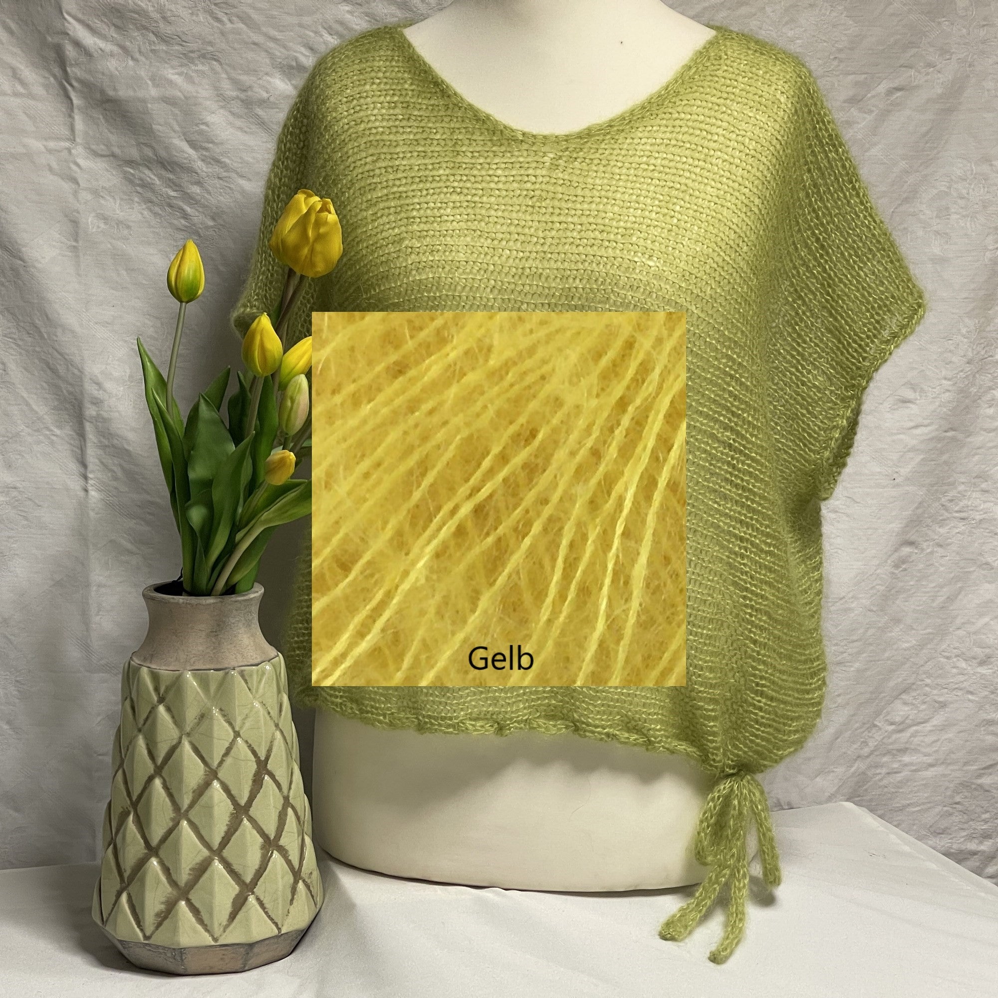 Quergestrickter Pullunder mit Band Größe II