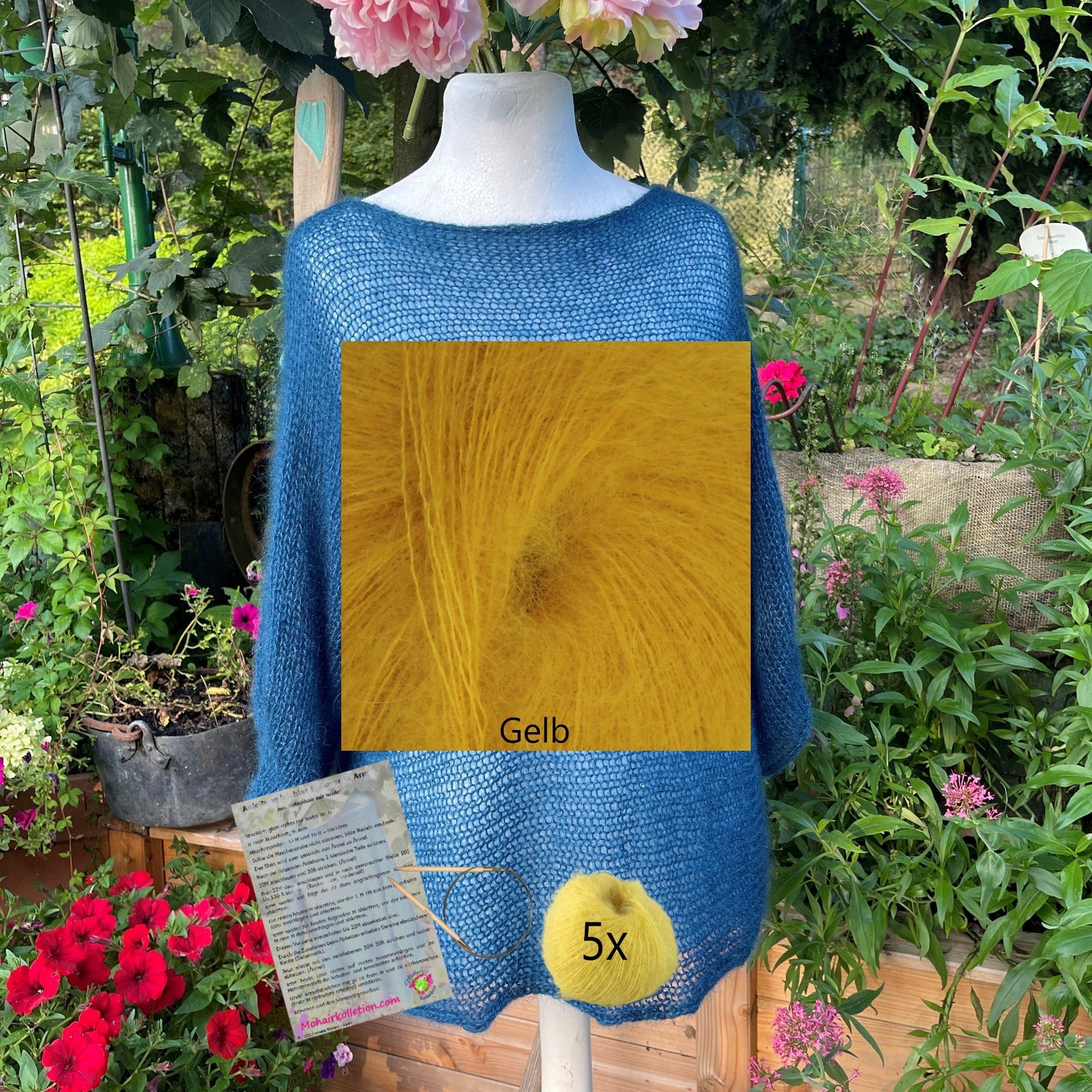 Strick-Set Leichter Pullover 3/4 Arm Größe I