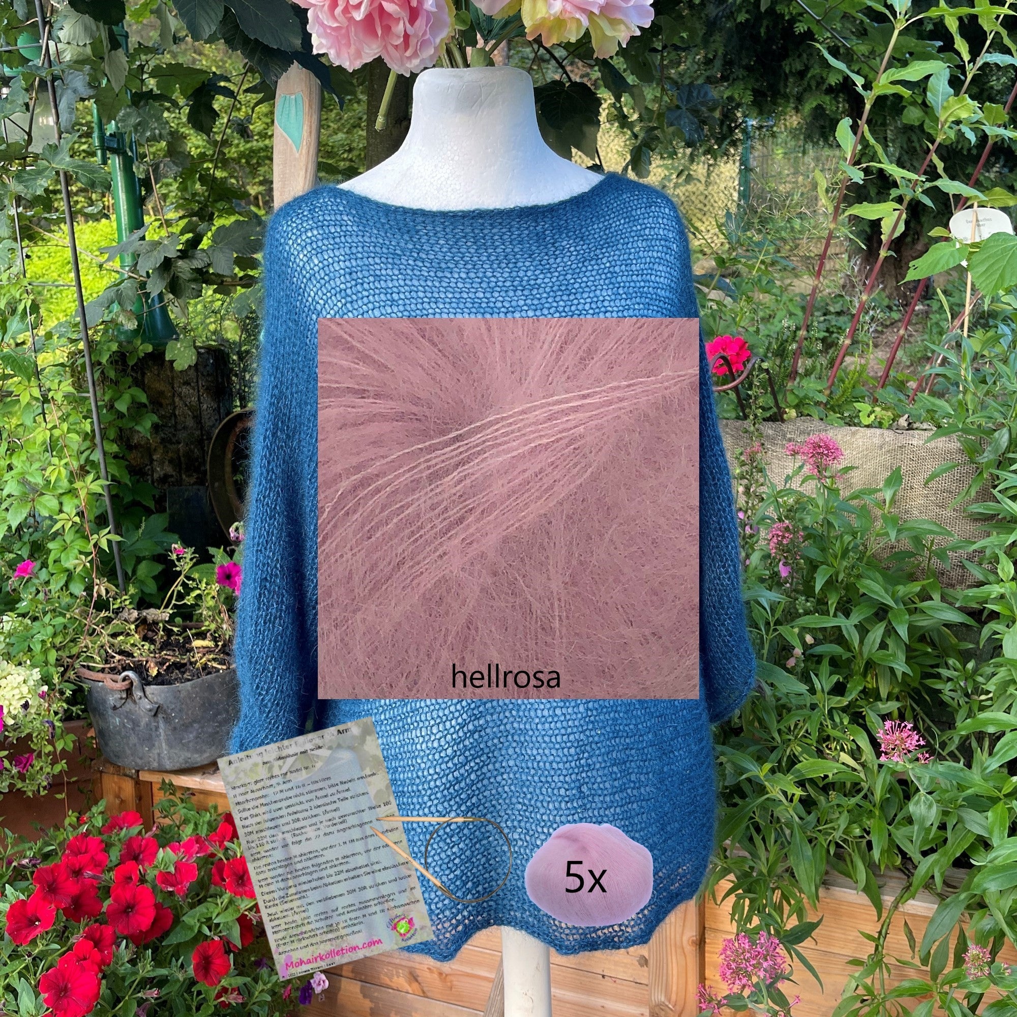 Strick-Set Leichter Pullover 3/4 Arm Größe I
