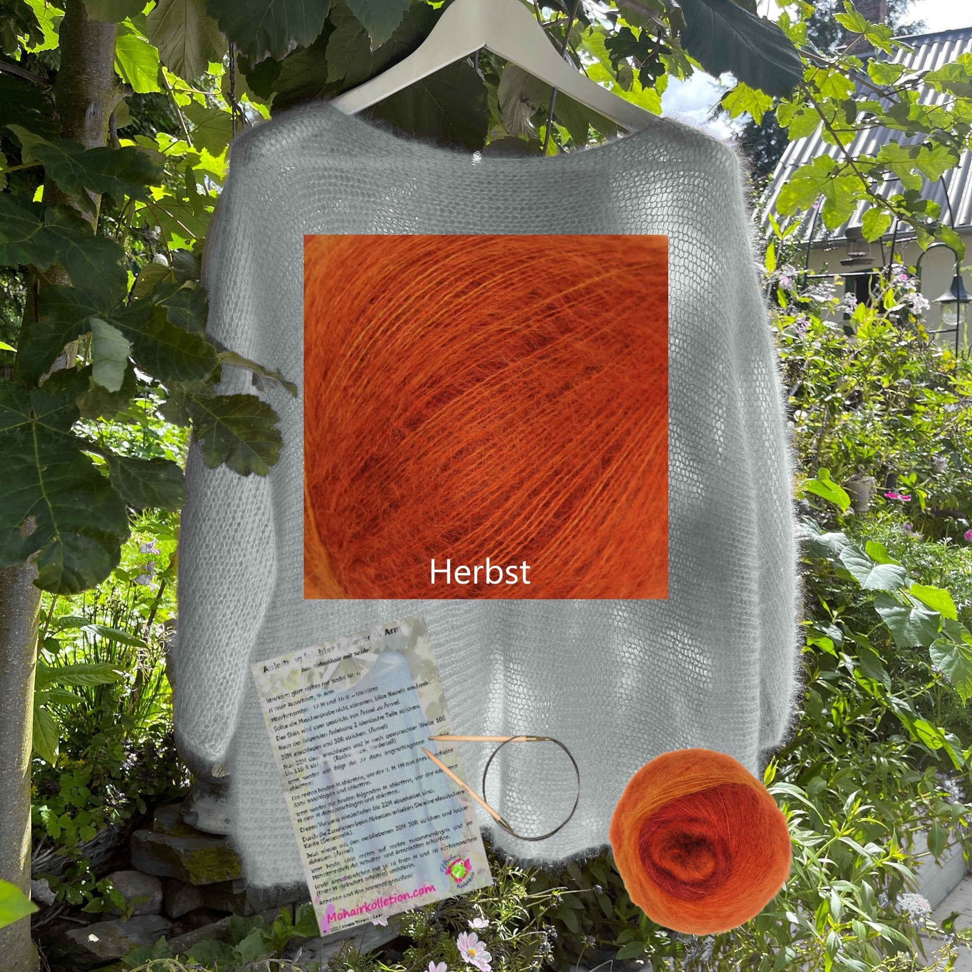Strick-Set leichter Pullover 3/4 Arm Degradé
