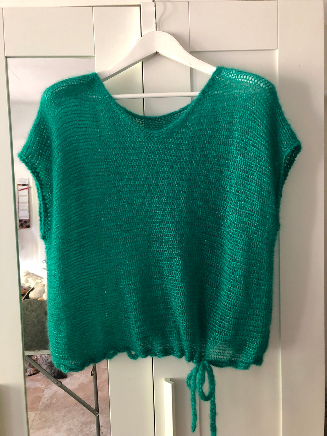 Strick-Anleitung quergestrickter Pullunder mit Band