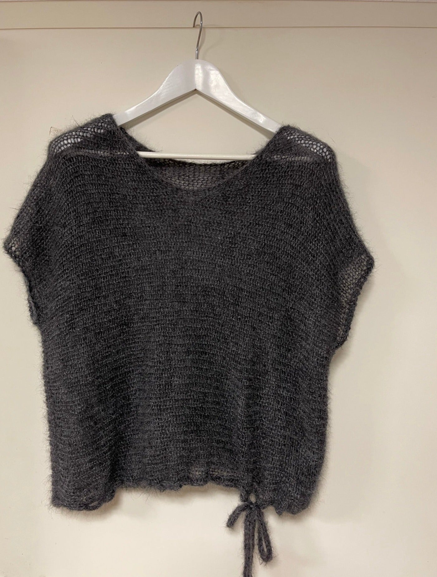 Strick-Anleitung quergestrickter Pullunder mit Band