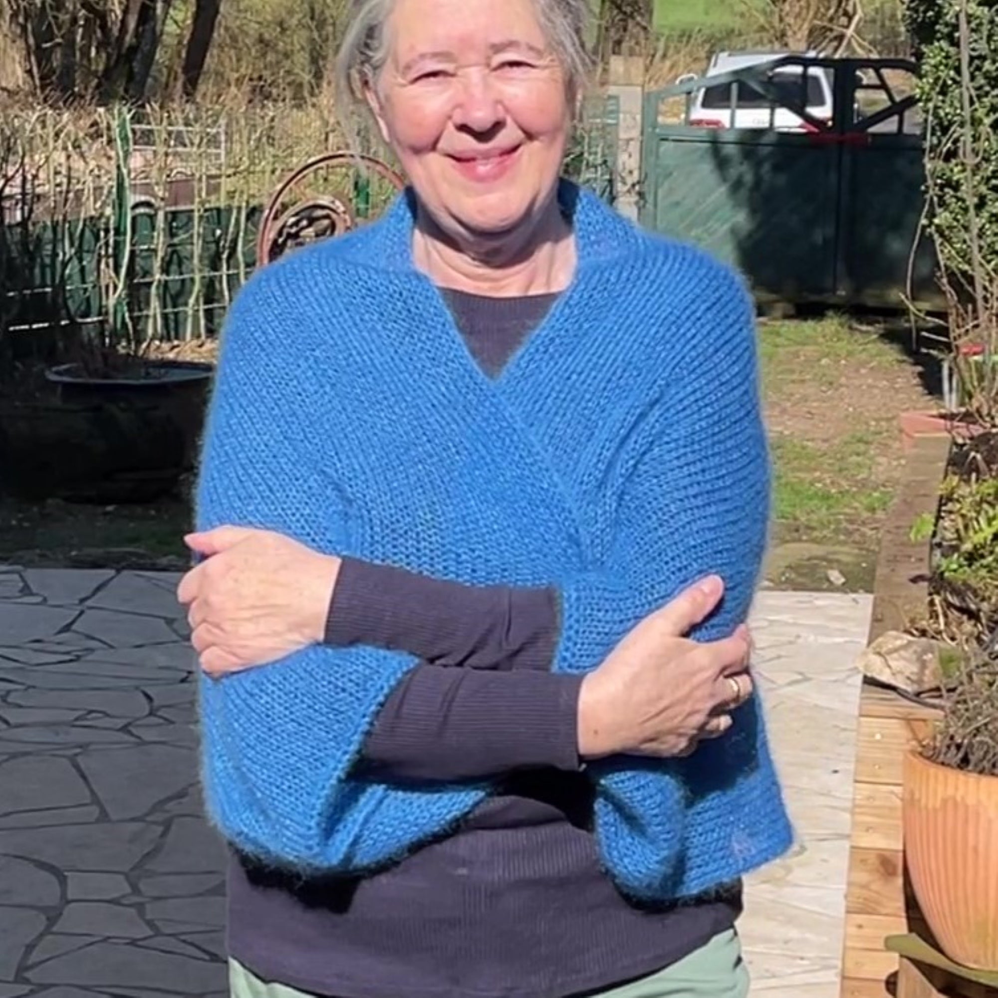 Strick-Set Seelenwärmer uni von Gr. XL bis 4XL