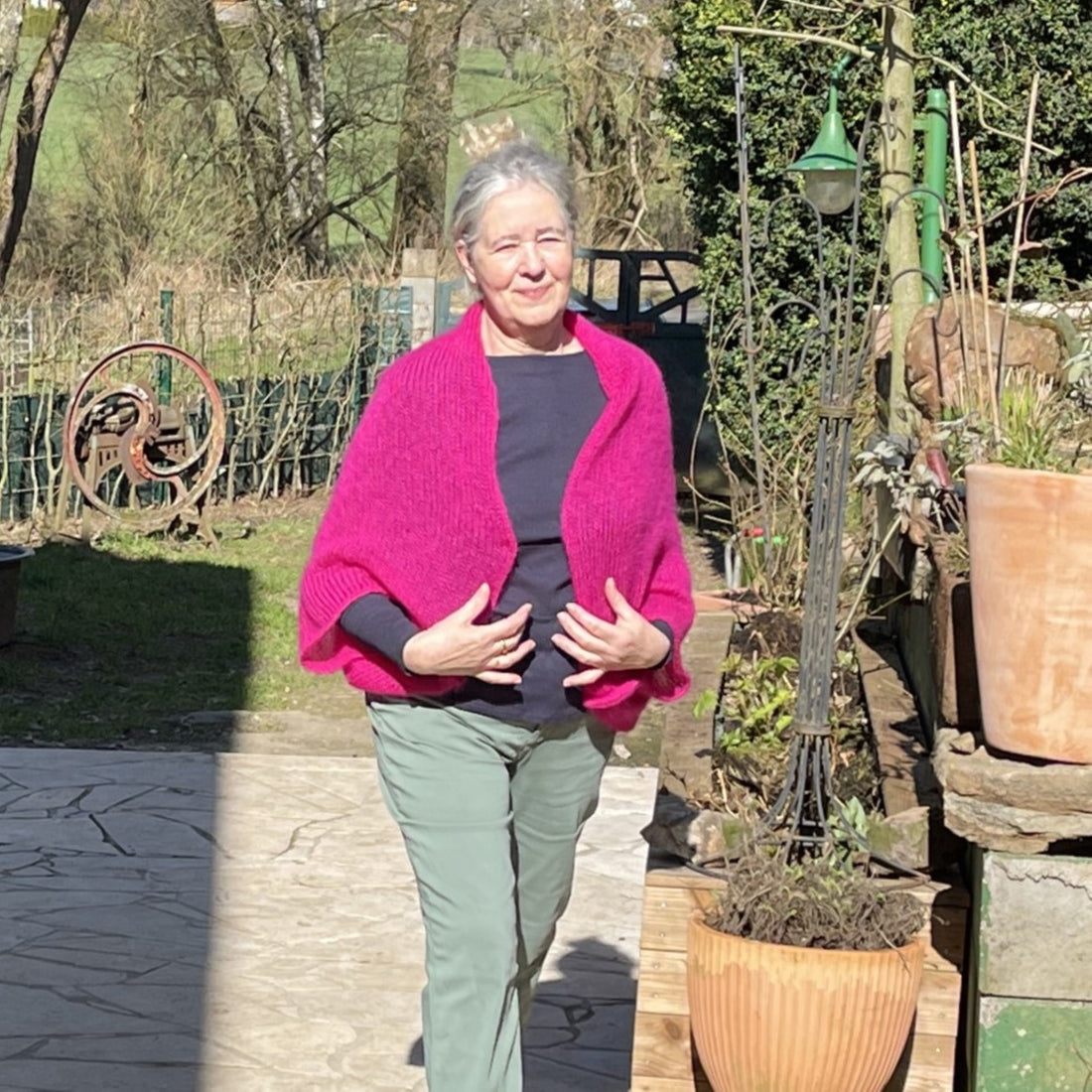 Strick-Set Seelenwärmer uni in Gr. S, M, L, XL