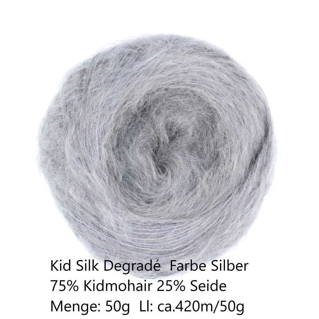 Kid Silk Degradé Garn Silber