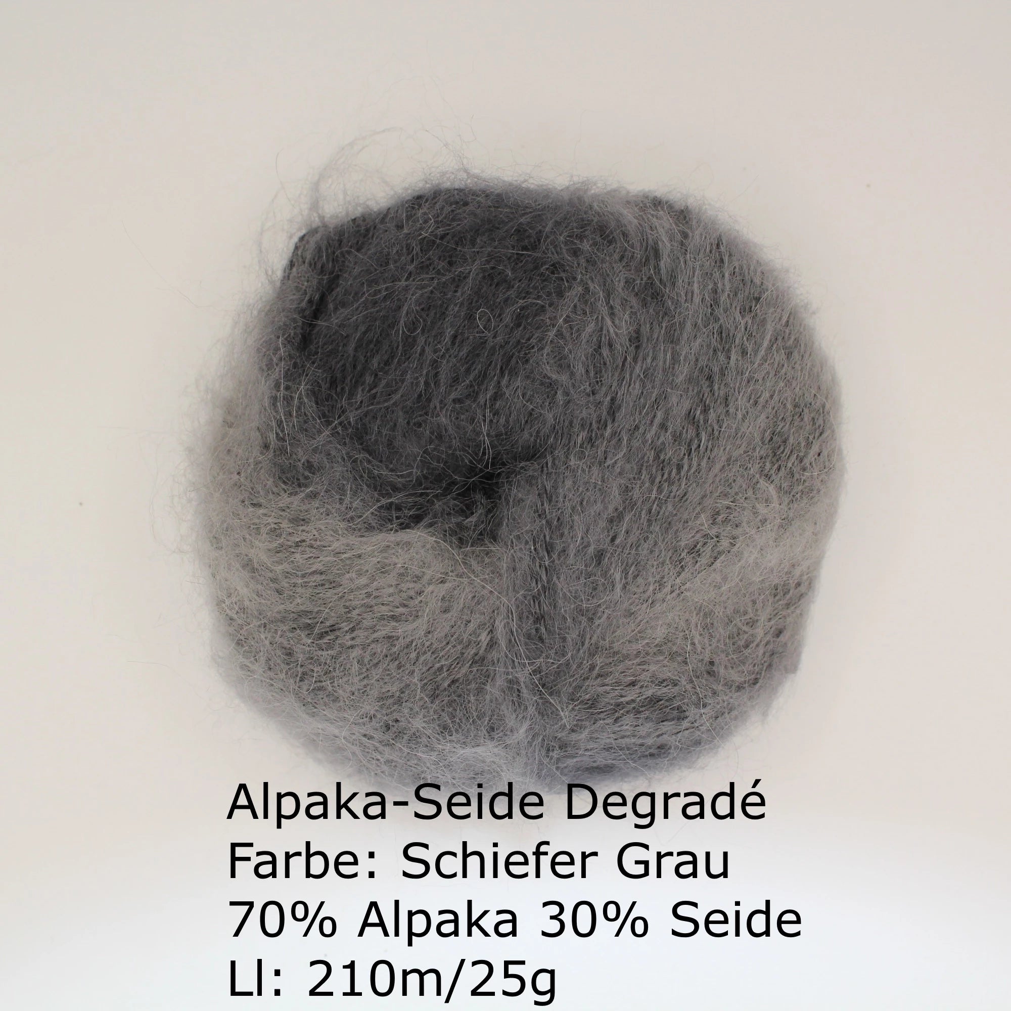 Alpaka Seide Degradé Schiefer Grau