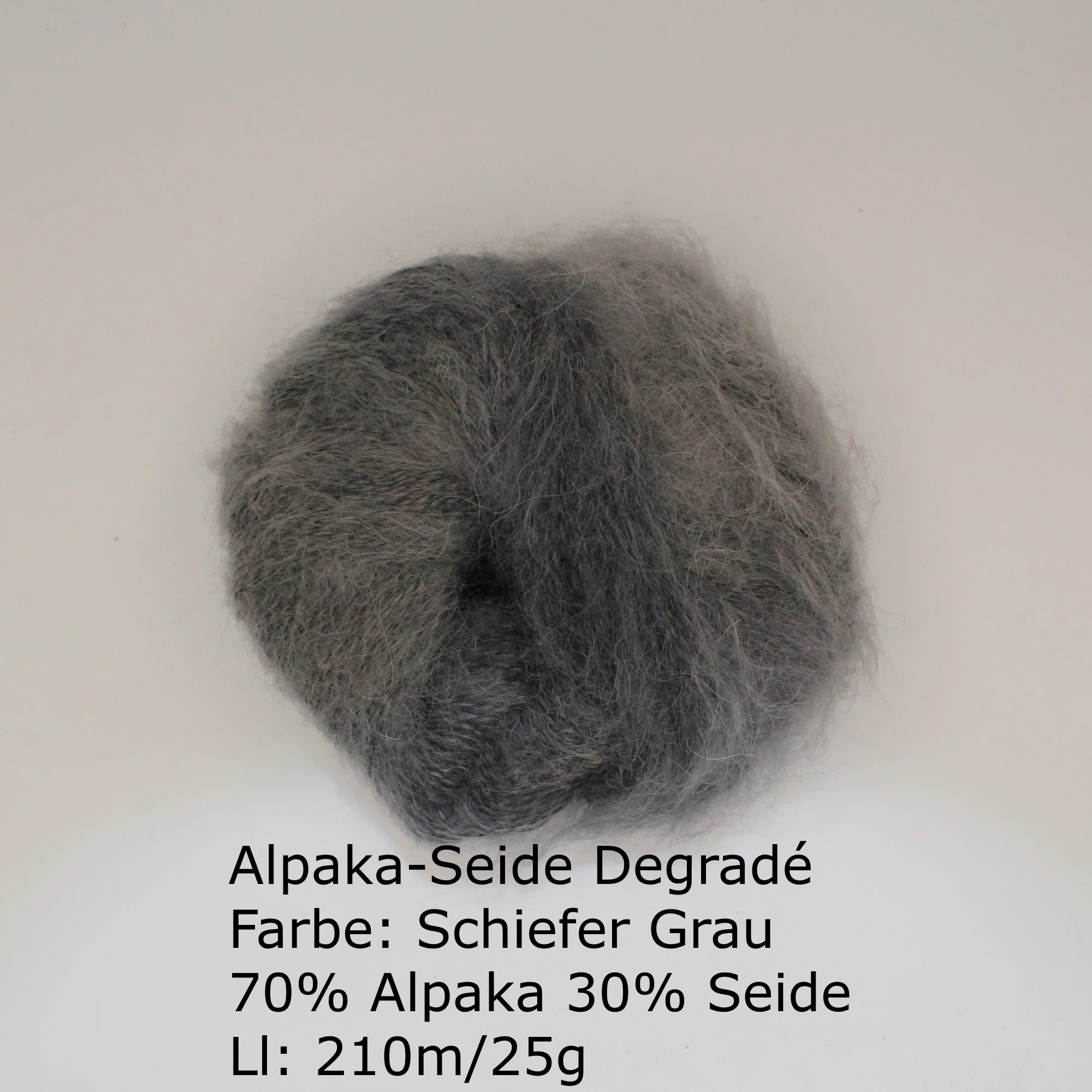 Alpaka Seide Degradé Schiefer Grau