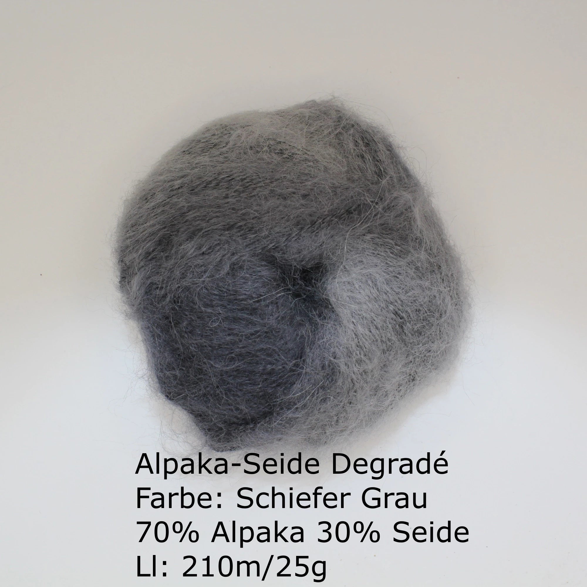 Alpaka Seide Degradé Schiefer Grau
