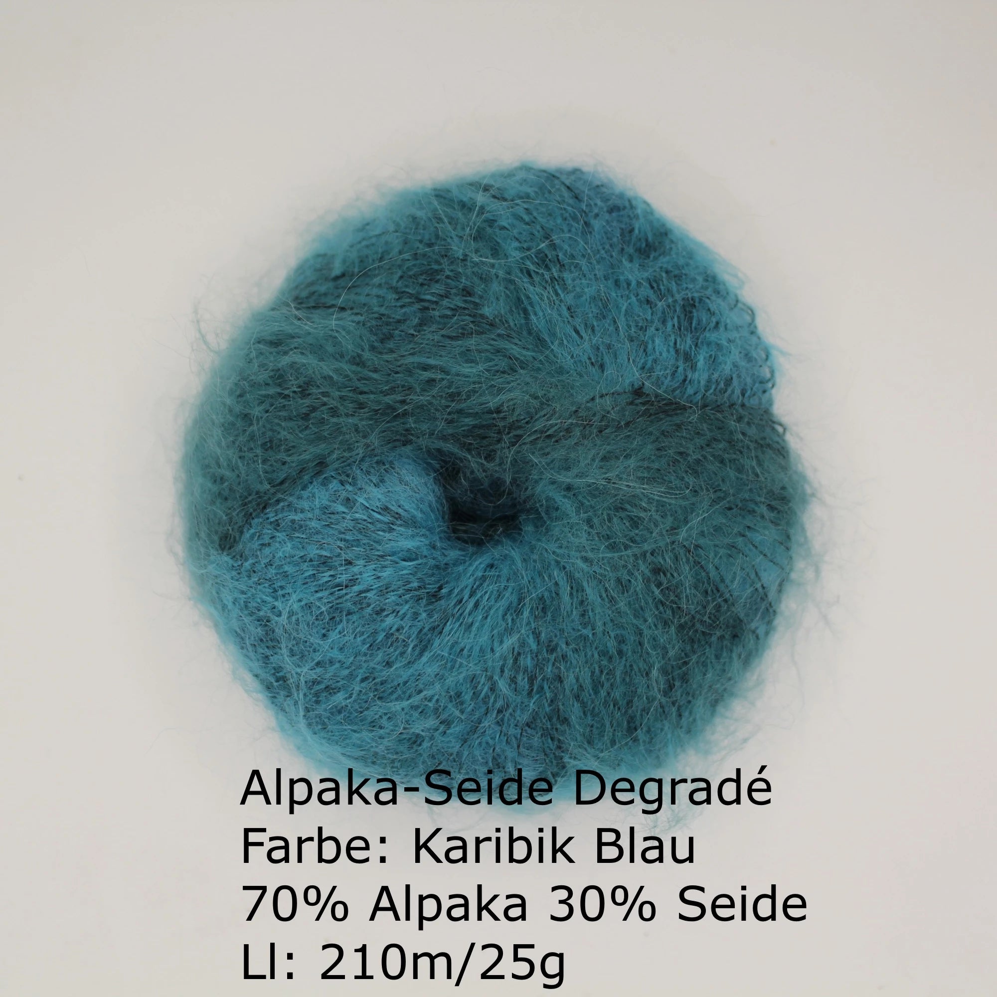 Alpaka Seide Degradé Karibik Blau