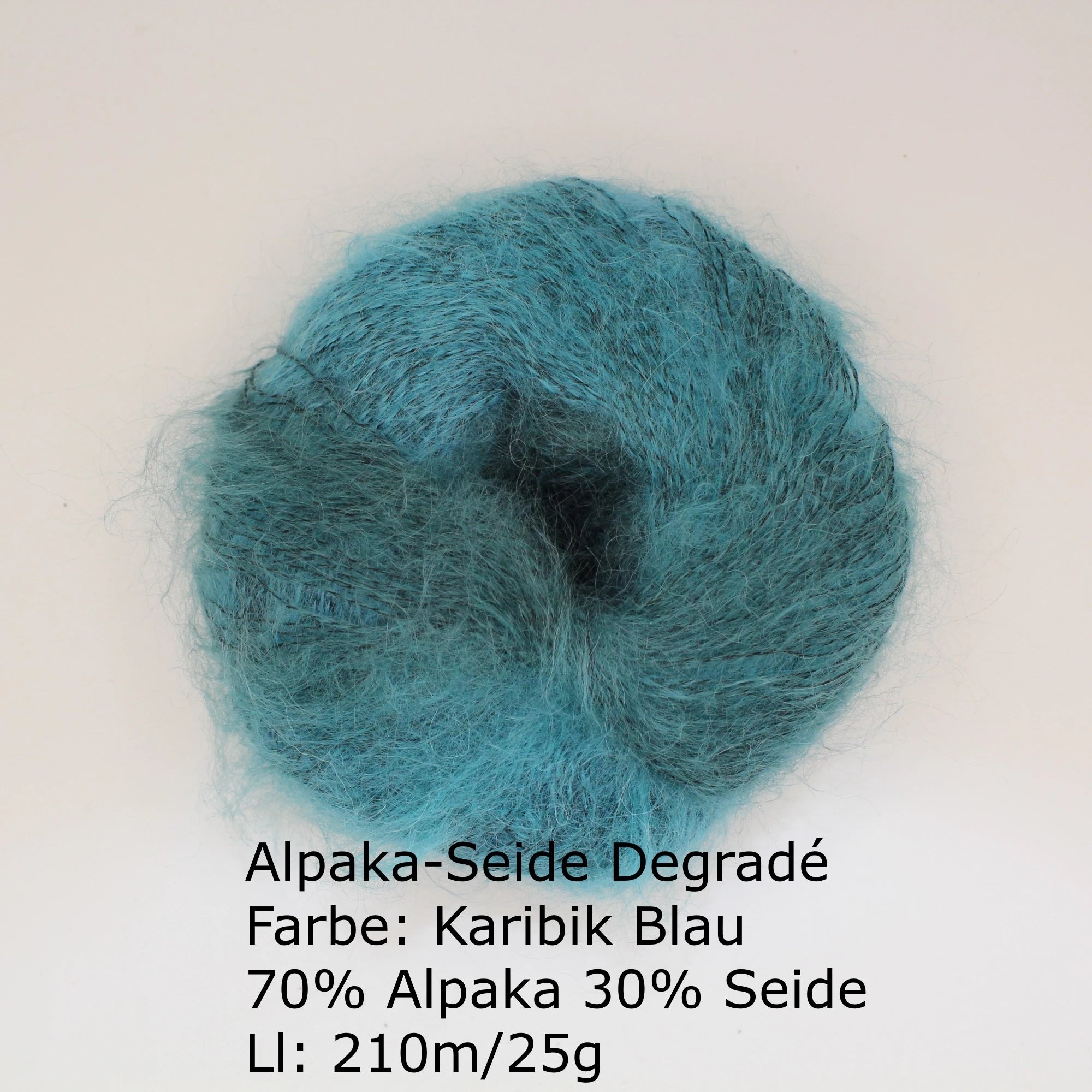 Alpaka Seide Degradé Karibik Blau
