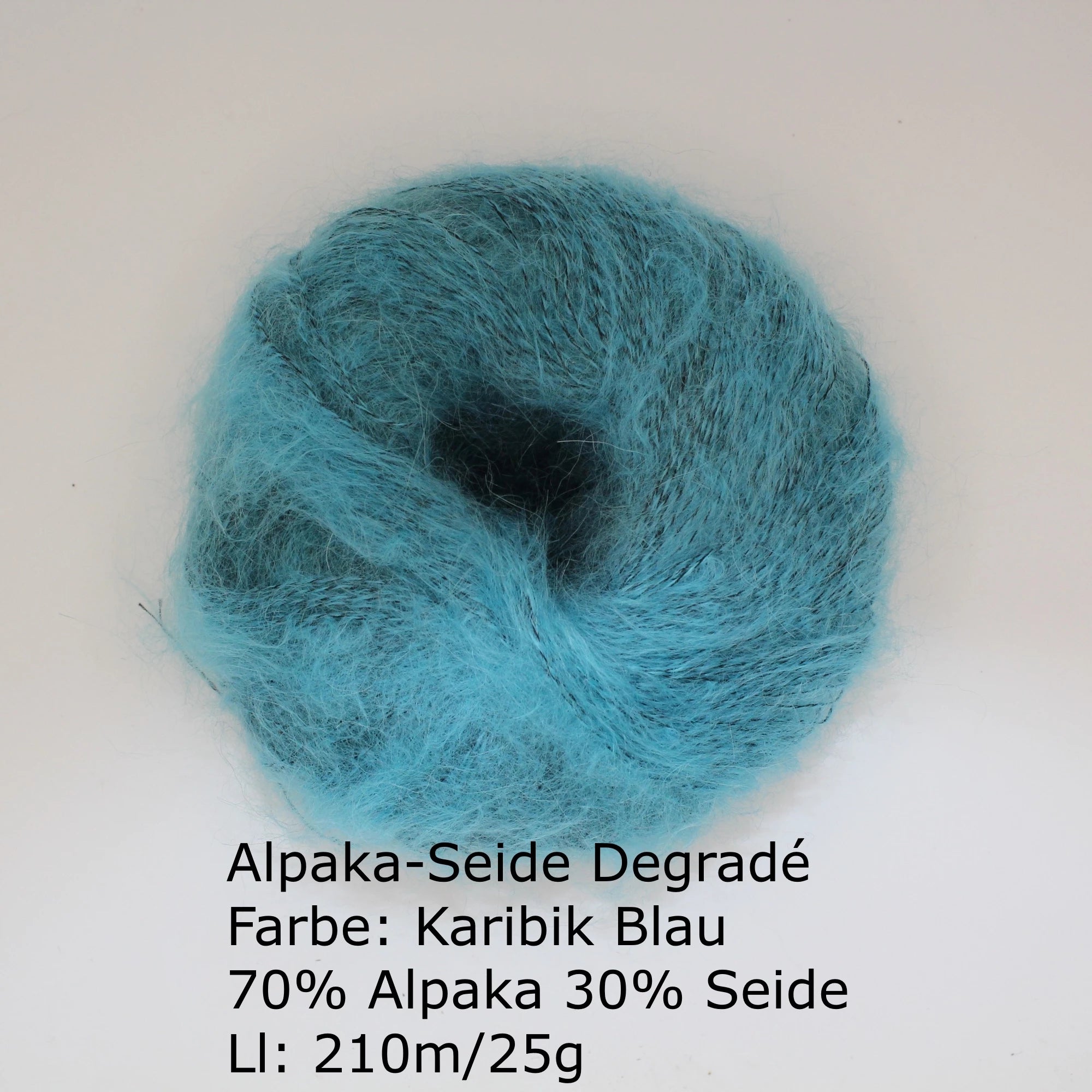 Alpaka Seide Degradé Karibik Blau