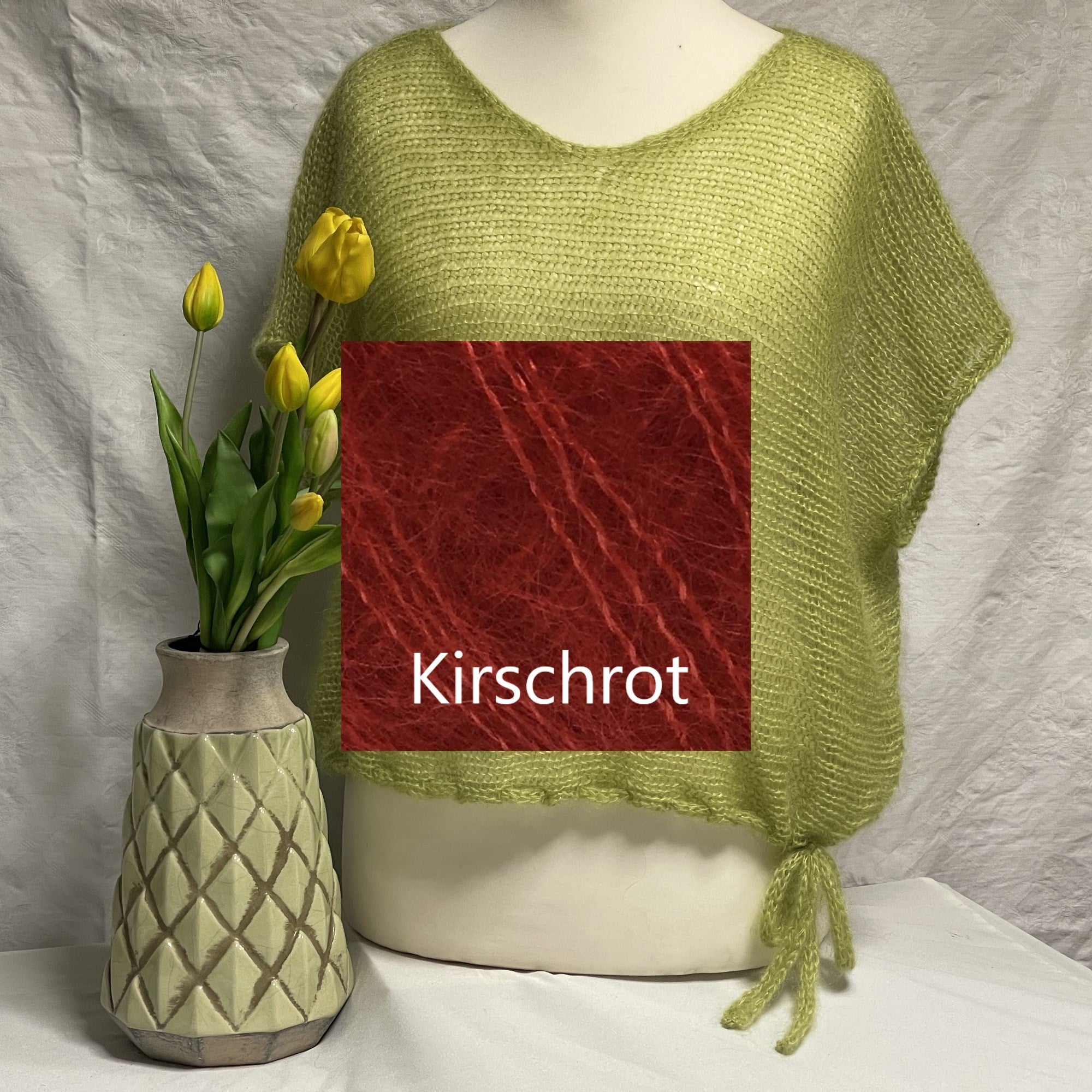 Quergestrickter Pullunder mit Band Größe II