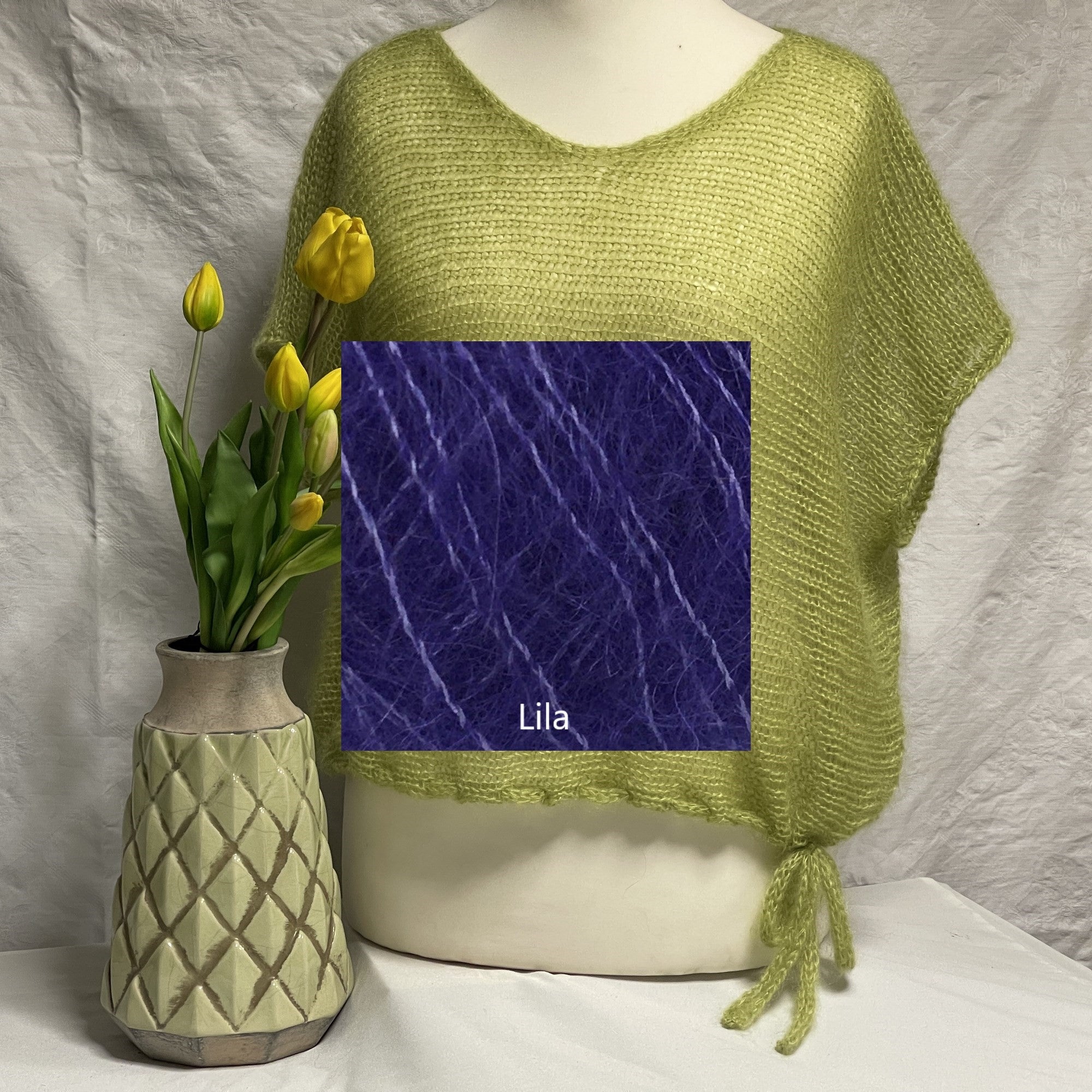Quergestrickter Pullunder mit Band Größe II