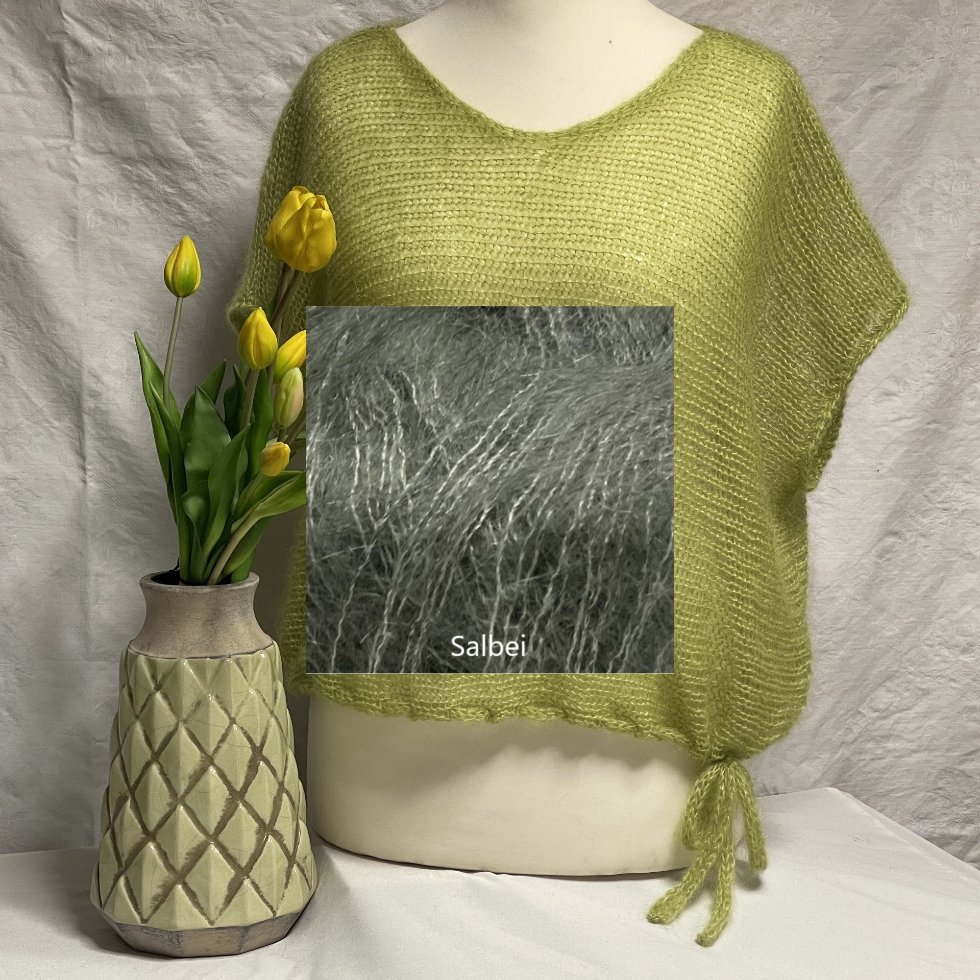Quergestrickter Pullunder mit Band Größe II