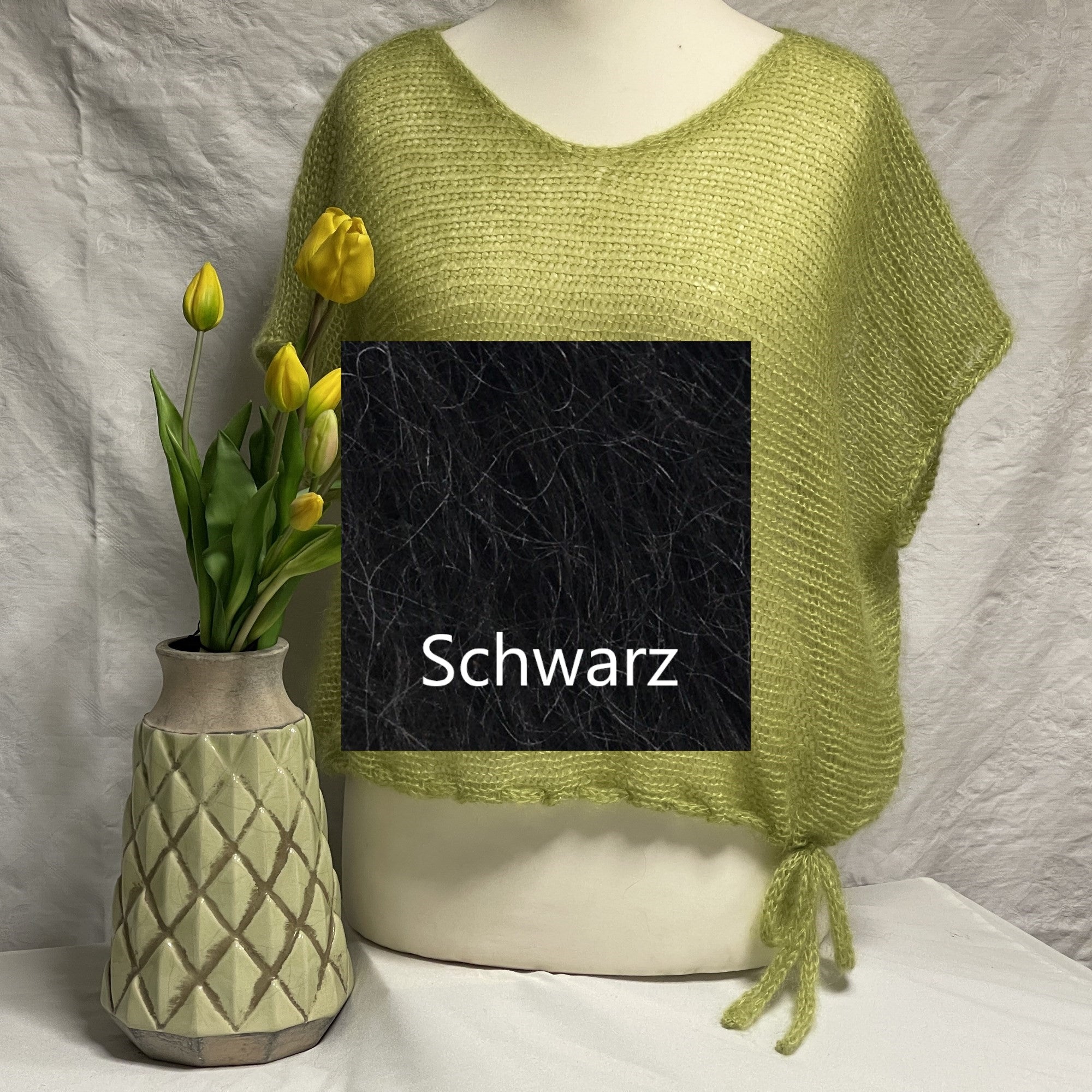 Quergestrickter Pullunder mit Band Größe II