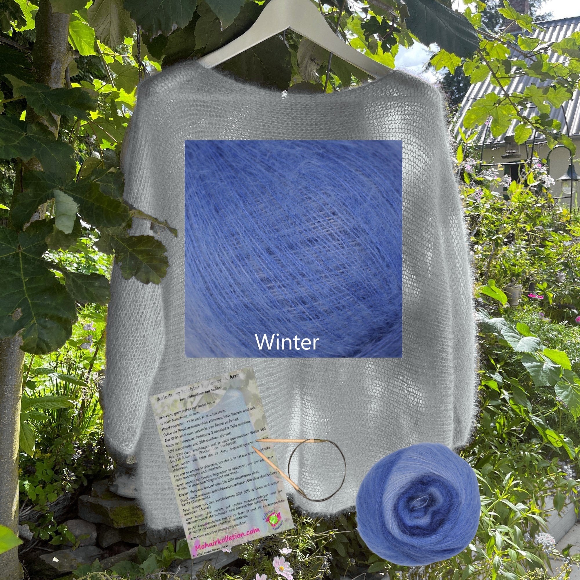Strick-Set leichter Pullover 3/4 Arm Degradé