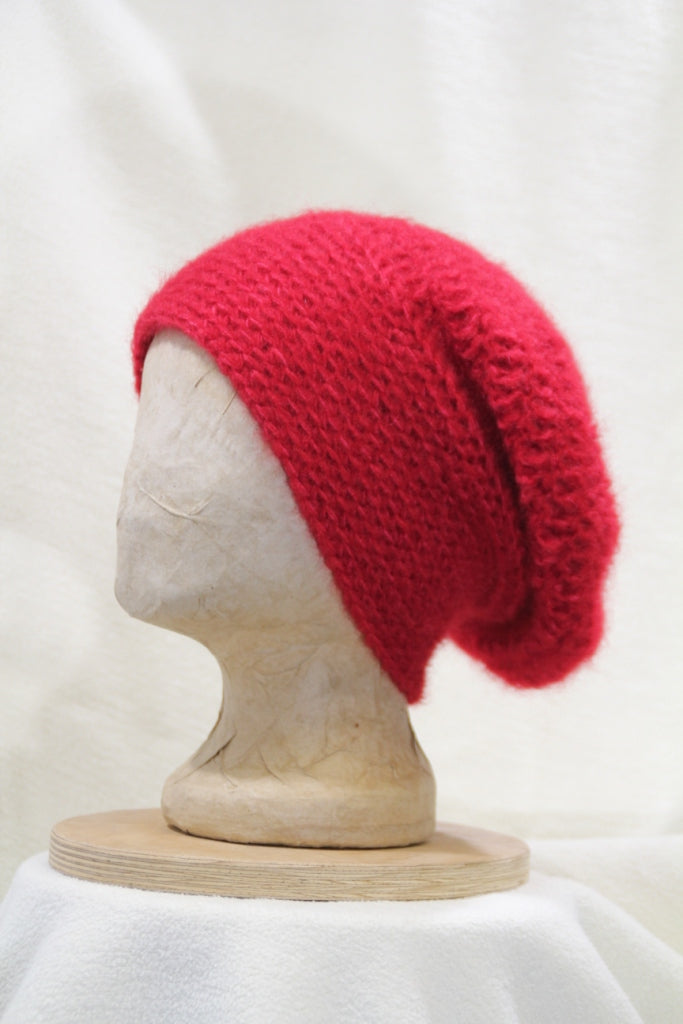 Mütze Häkelmütze Kirschrot