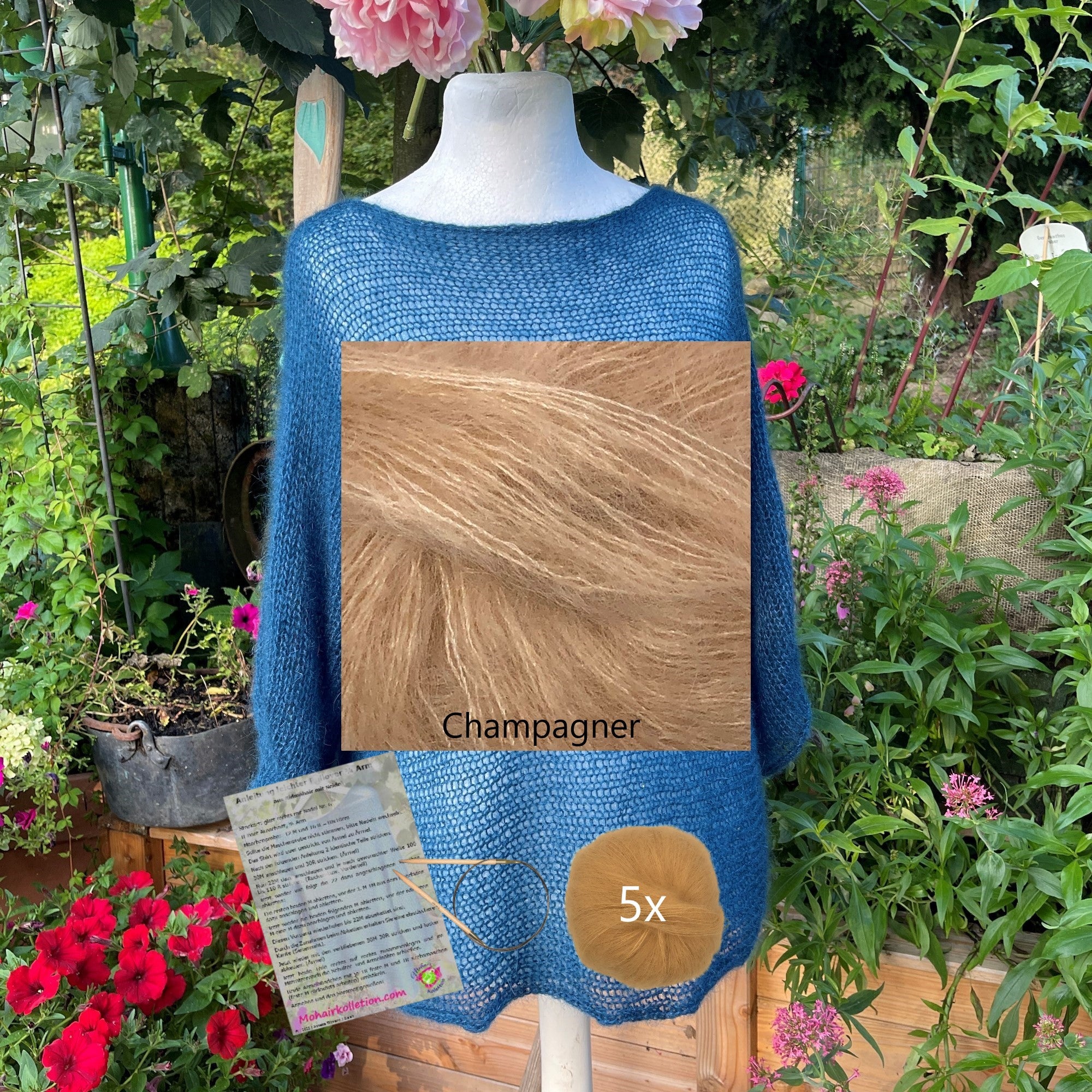 Strick-Set Leichter Pullover 3/4 Arm Größe I