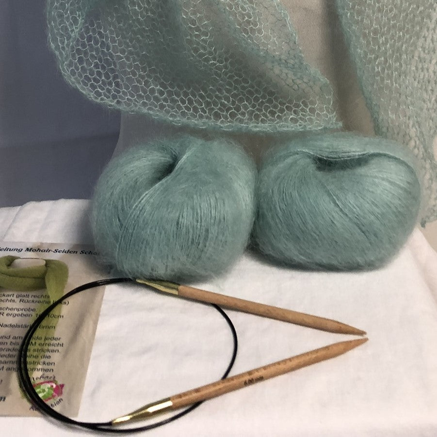 Strick-Set Schal Mint