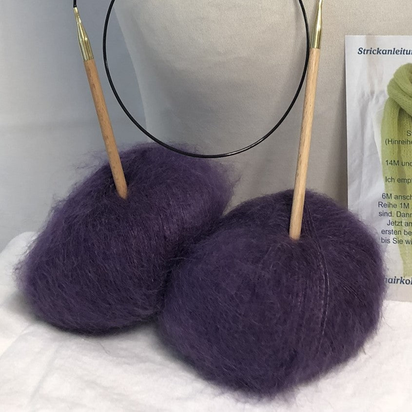 Strick-Set Loop Pflaume