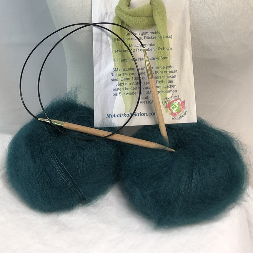 Strick-Set Loop Dunkelgrün
