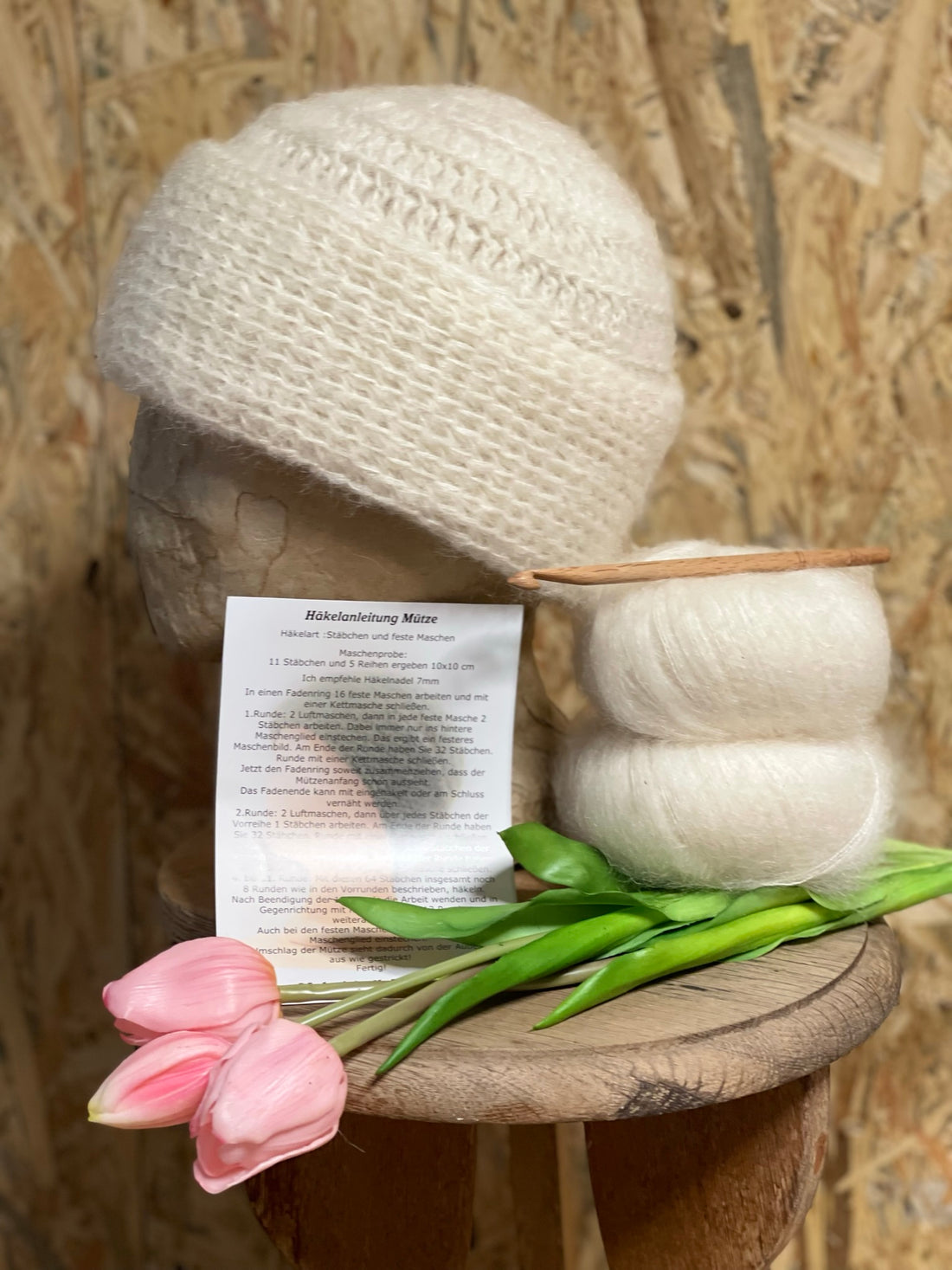 Häkel-Set Mütze Natur