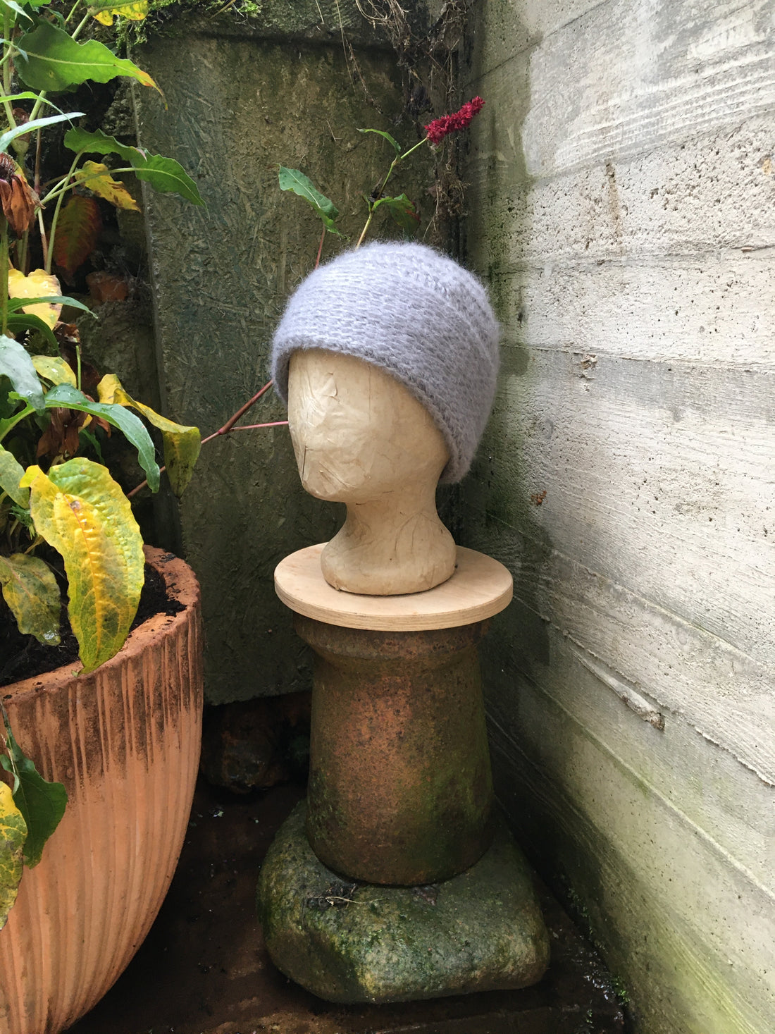 Mütze und Schal Hellgrau