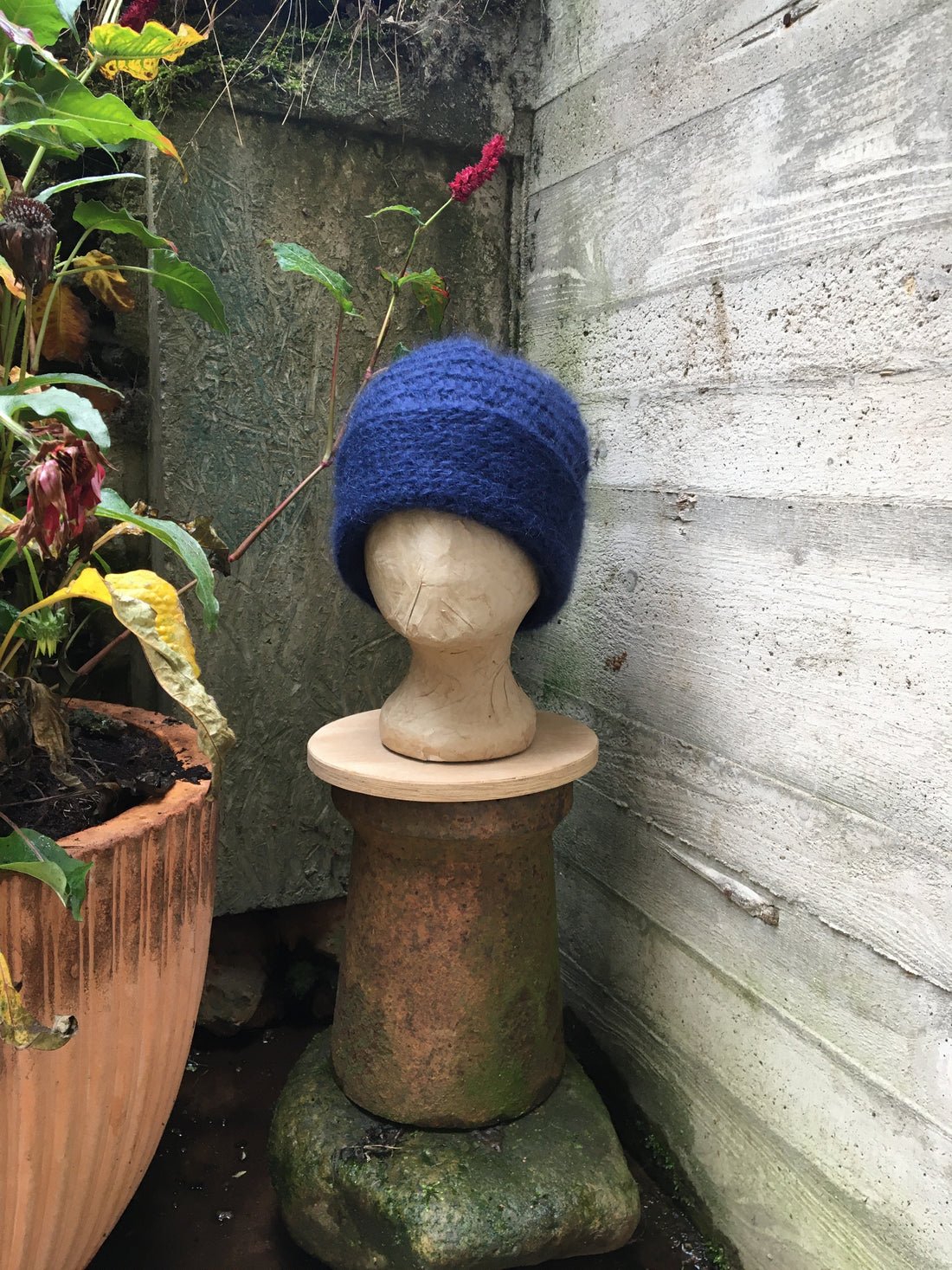 Mütze und Schal Marine