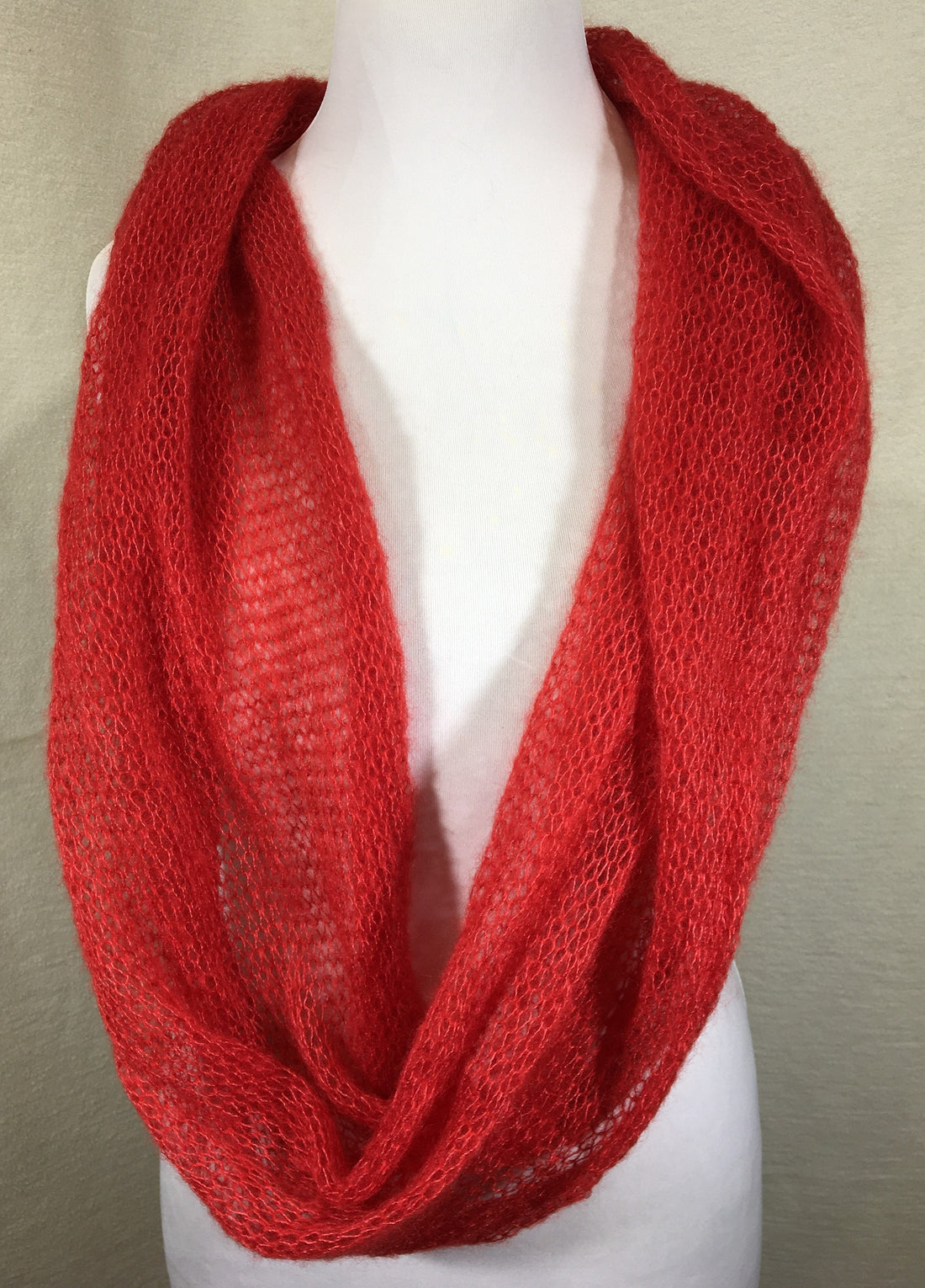 Kidmohair-Seiden Loop Kirschrot