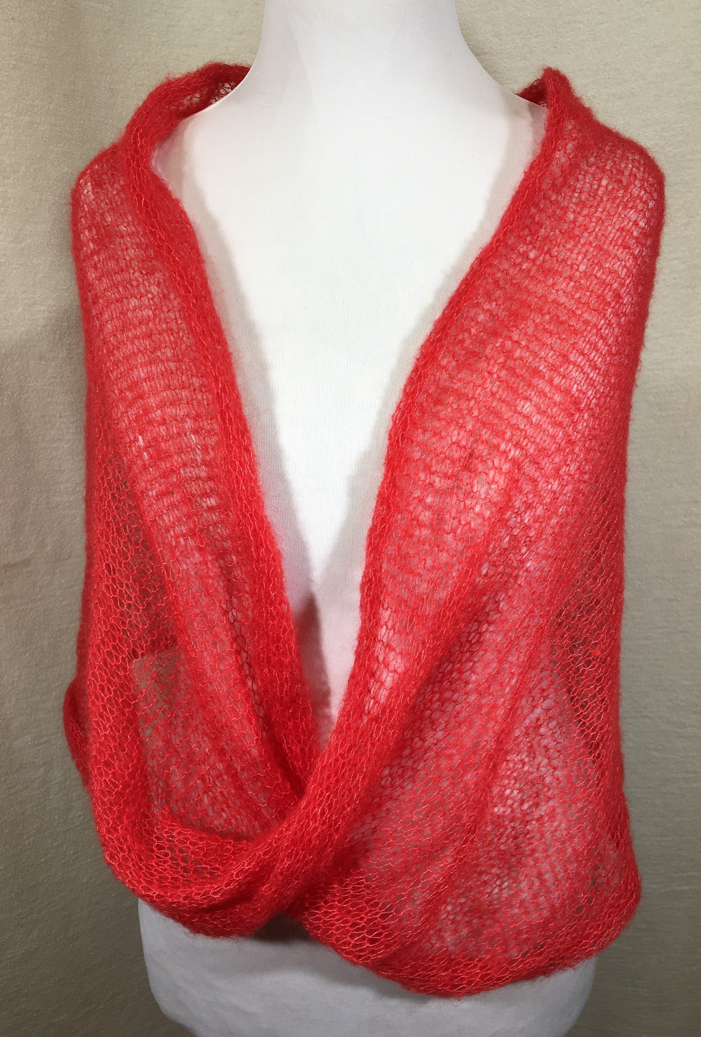 Kidmohair-Seiden Loop Mohnrot