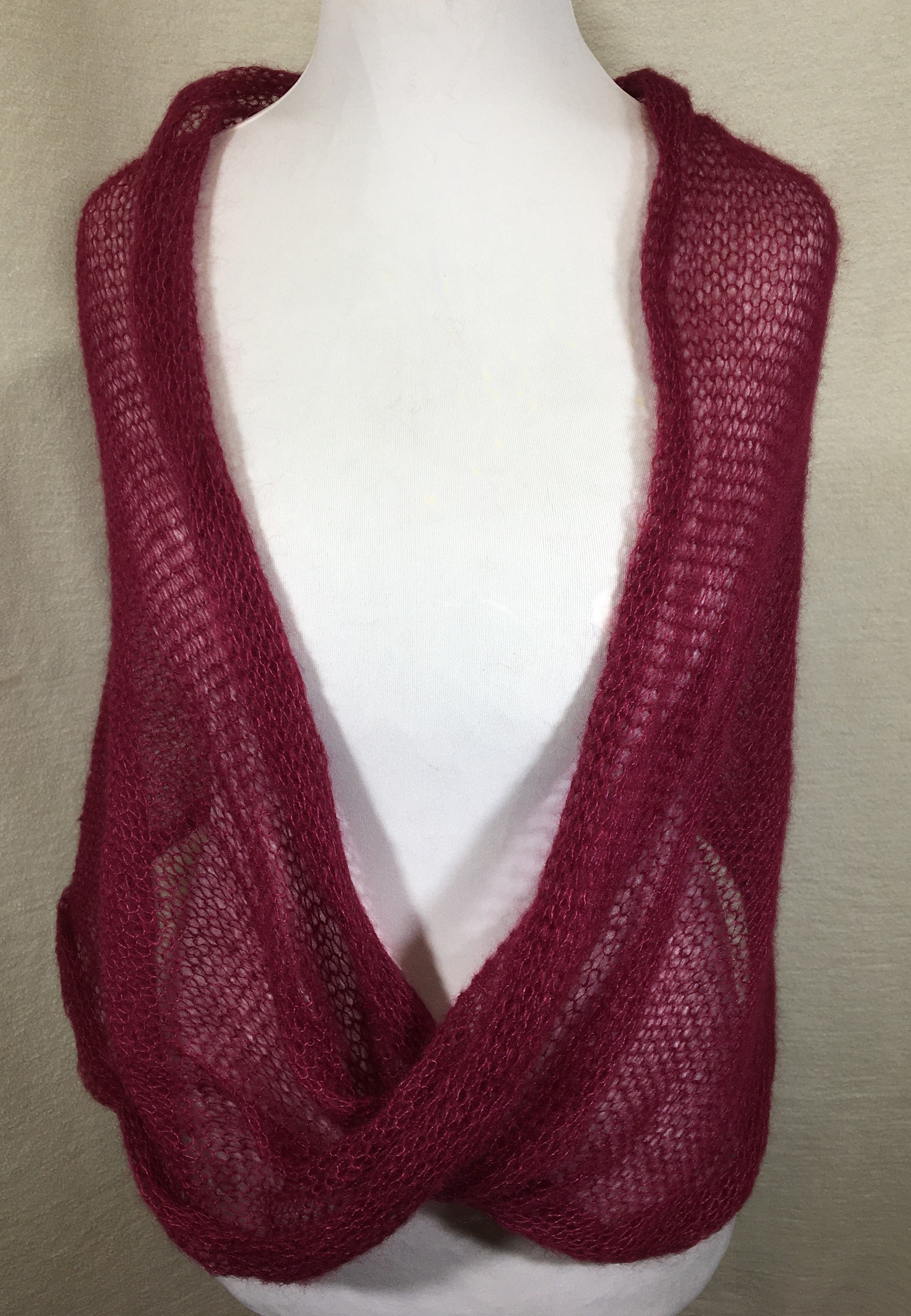 Kidmohair-Seiden Loop Weinrot