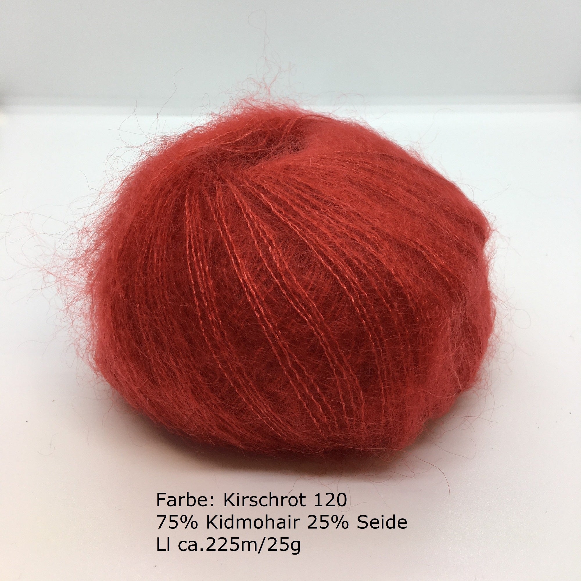 Kidmohair-Seiden Knäuel Kirschrot