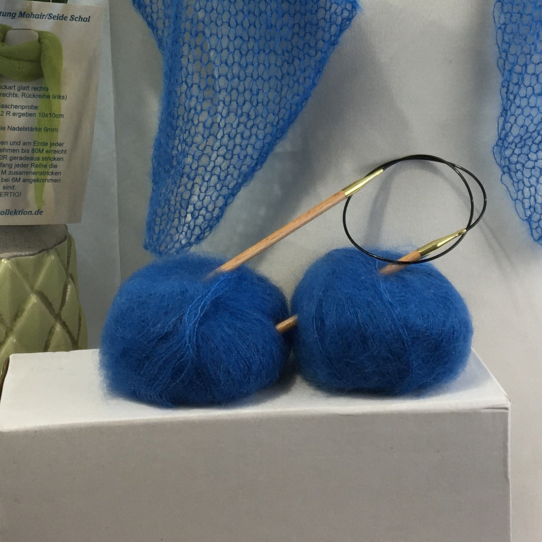 Strick-Set Schal Azur