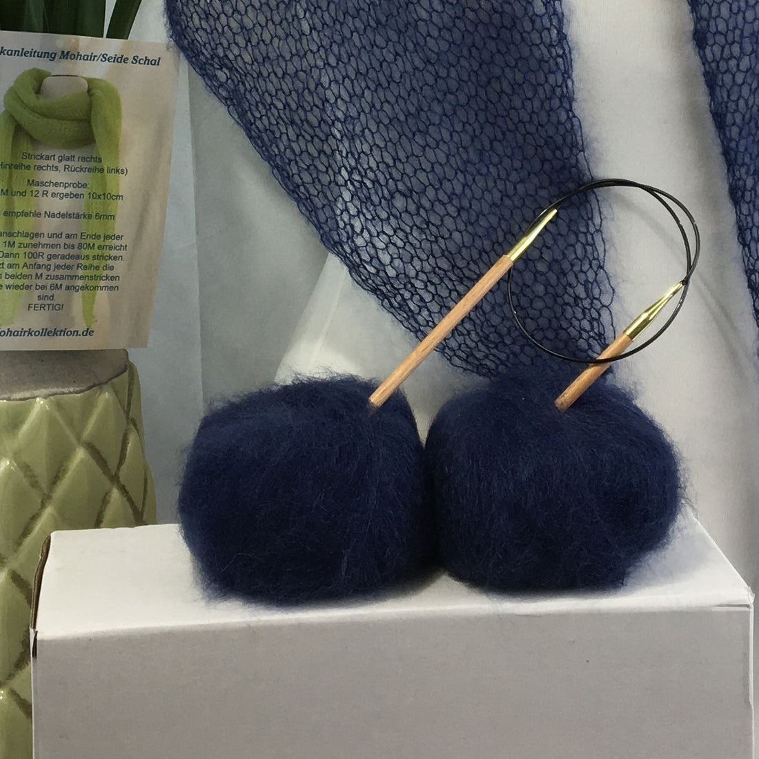 Strick-Set Schal Marine