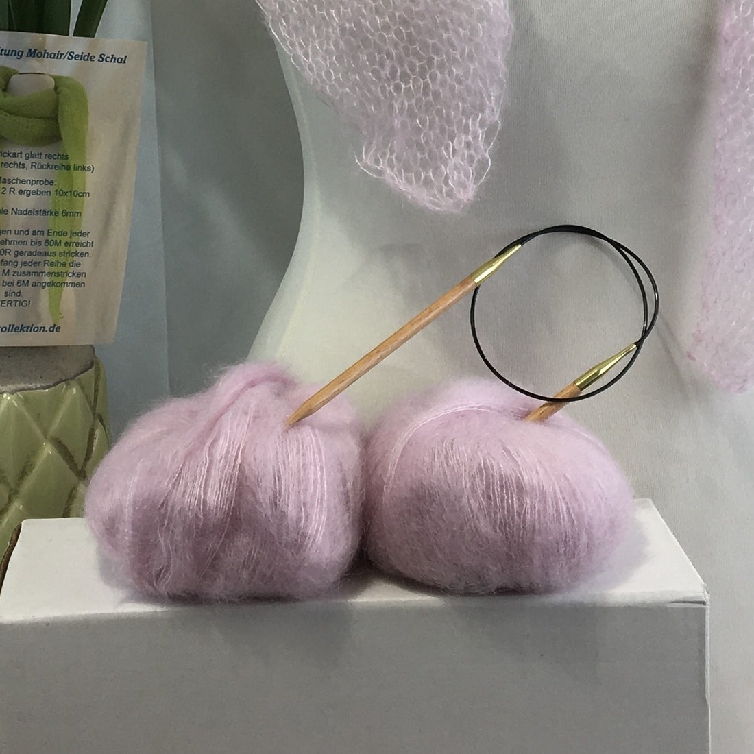 Strick-Set Schal Hellrosa