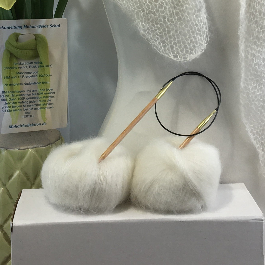 Strick-Set Schal Natur