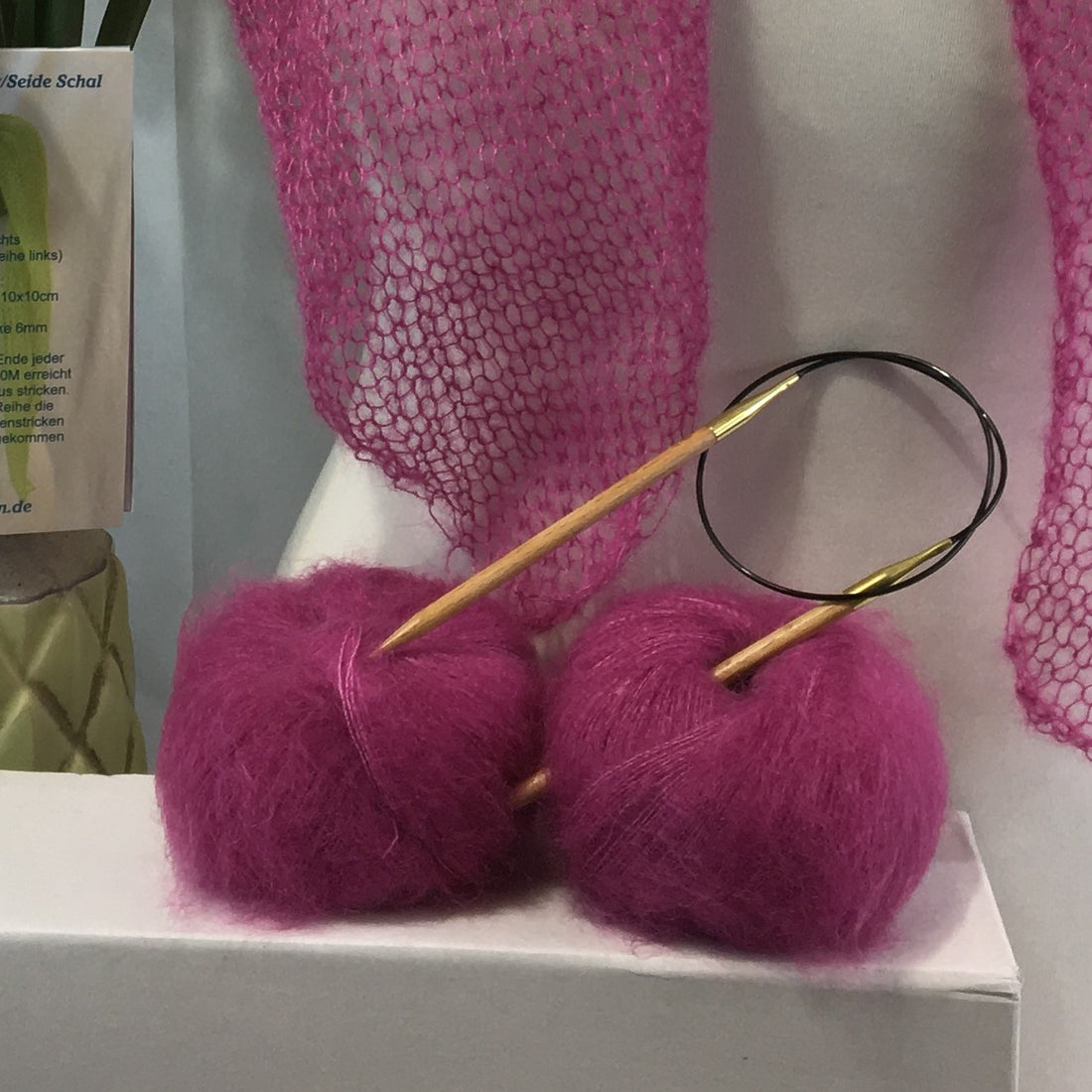 Strick-Set Schal Hellbeere