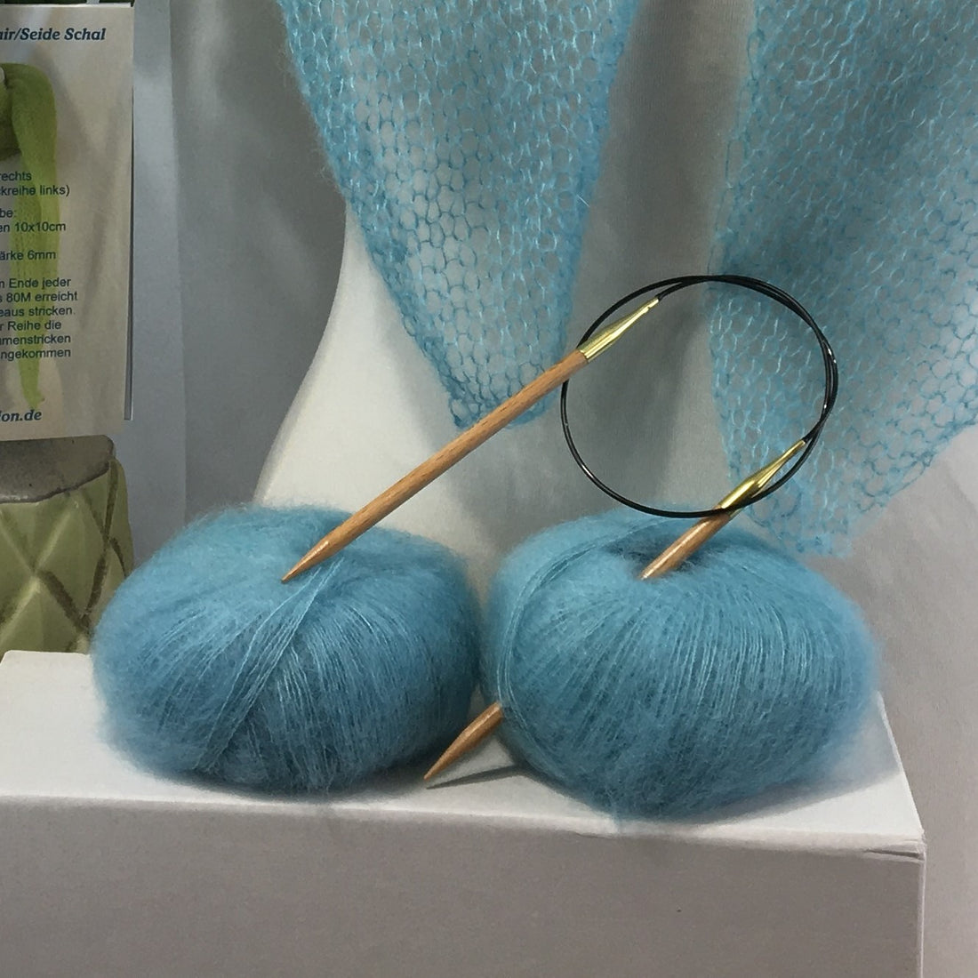 Strick-Set Schal Eis