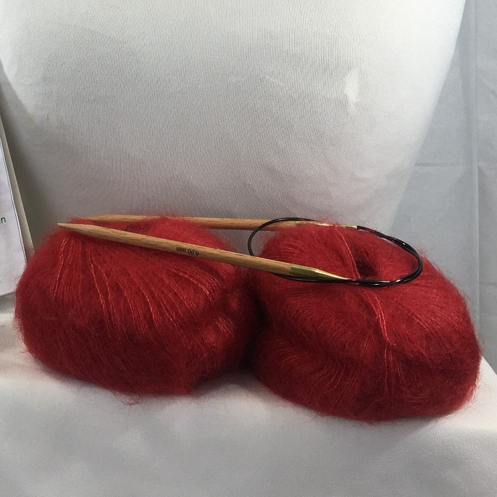 Strick-Set Loop Kirschrot