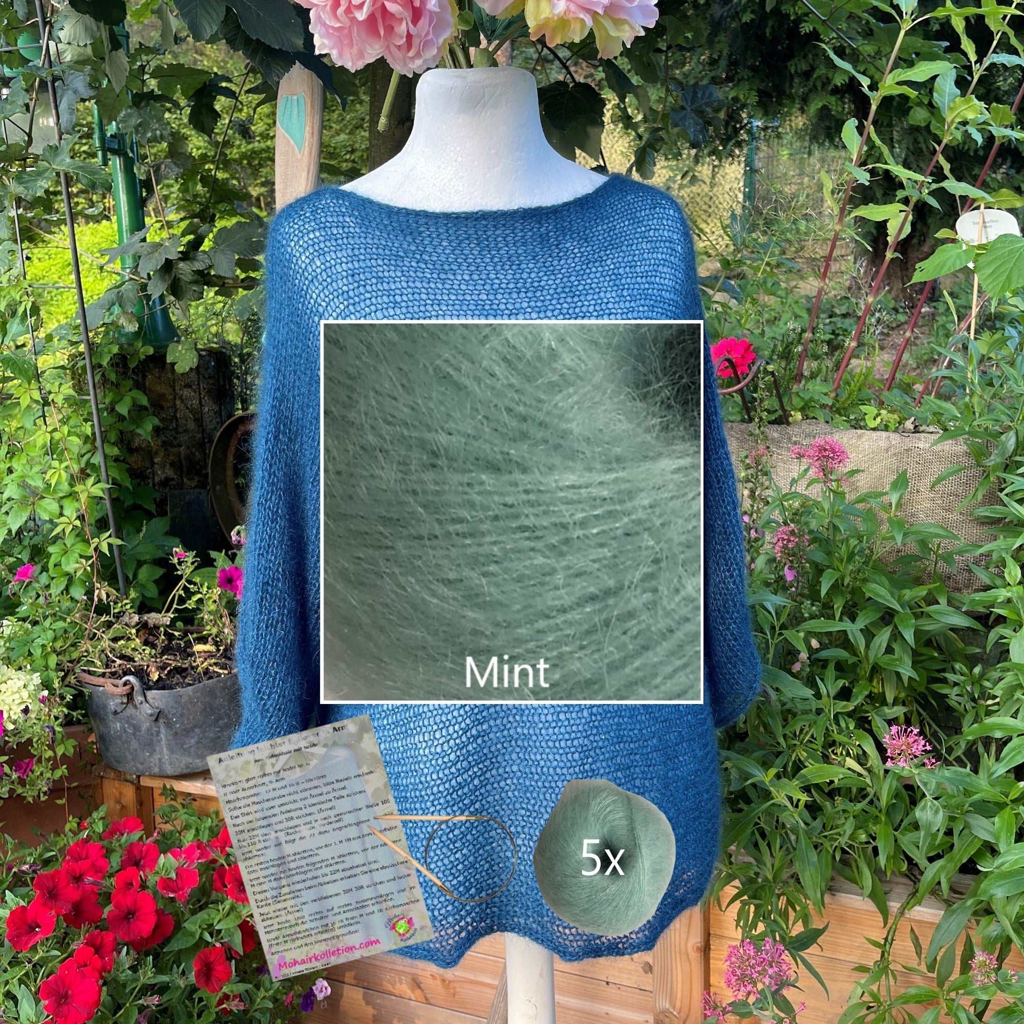 Strick-Set Leichter Pullover 3/4 Arm Größe I