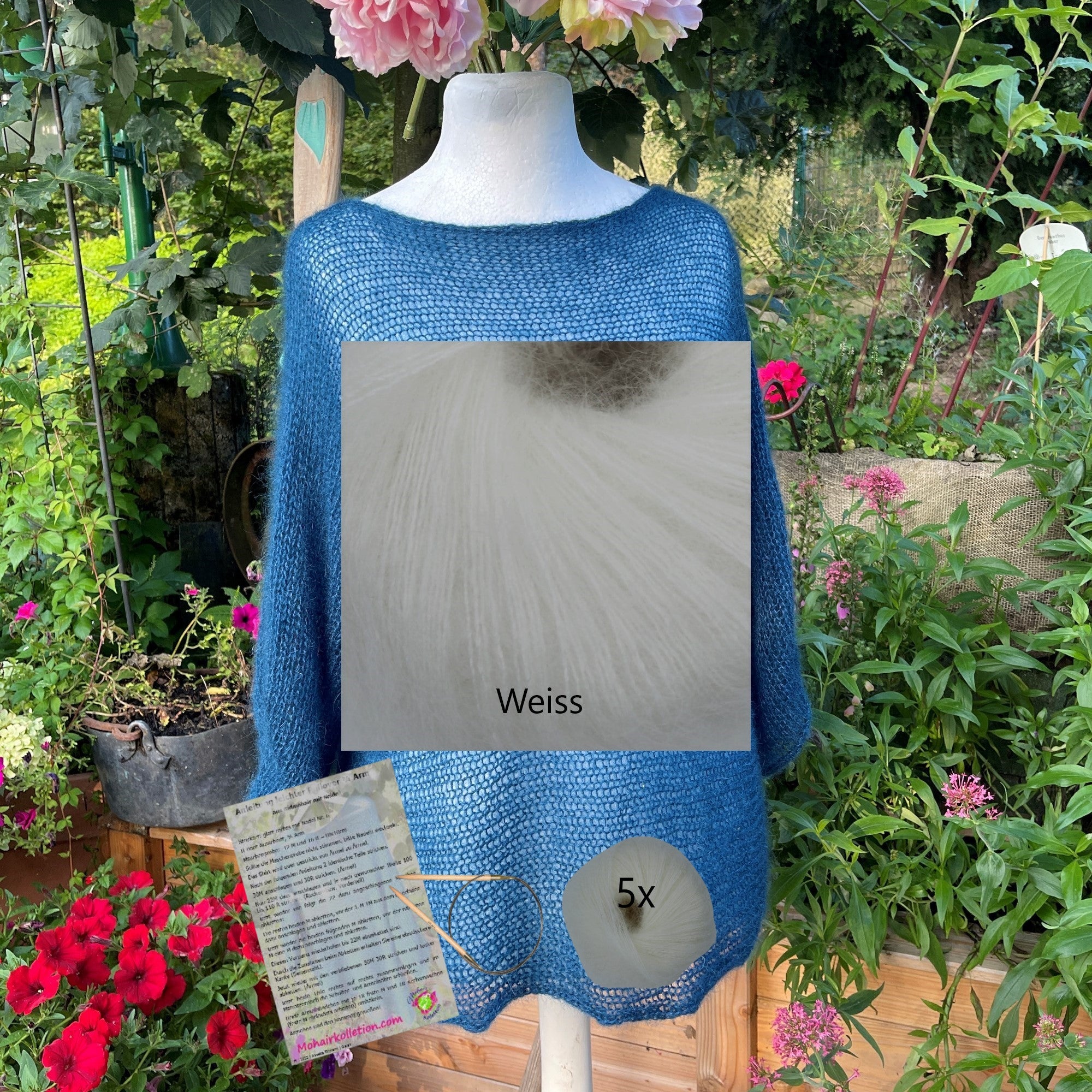 Strick-Set Leichter Pullover 3/4 Arm Größe I