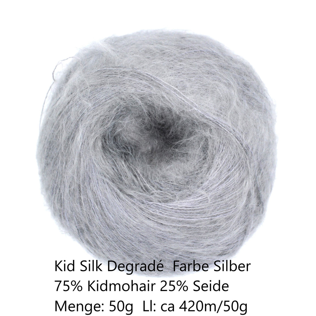 Kid Silk Degradé Garn Silber
