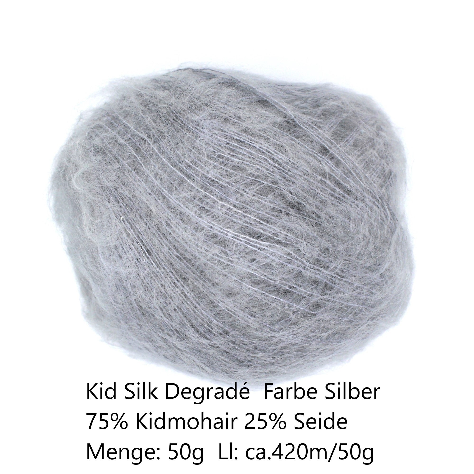 Kid Silk Degradé Garn Silber