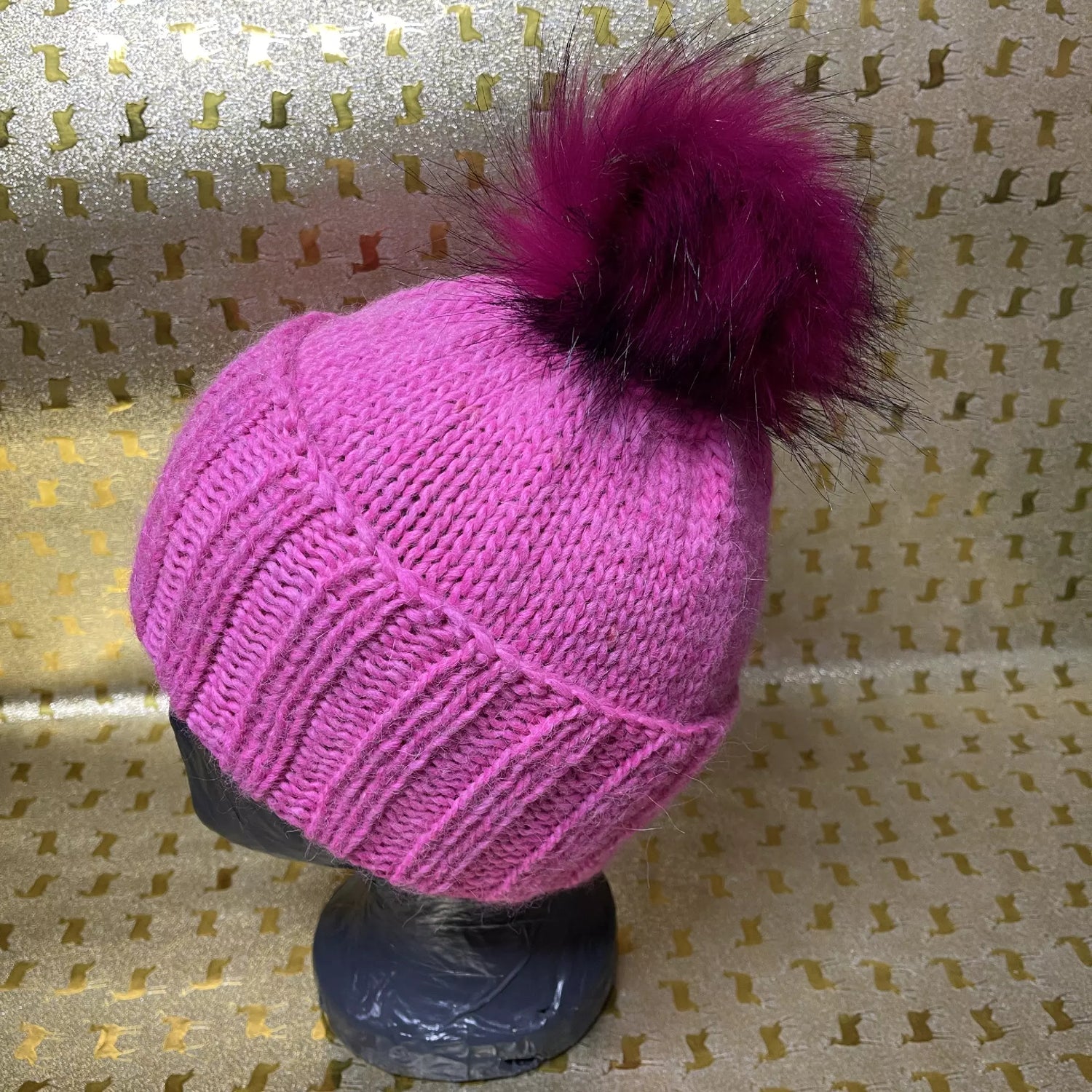 Alpaka Strickmütze Pink