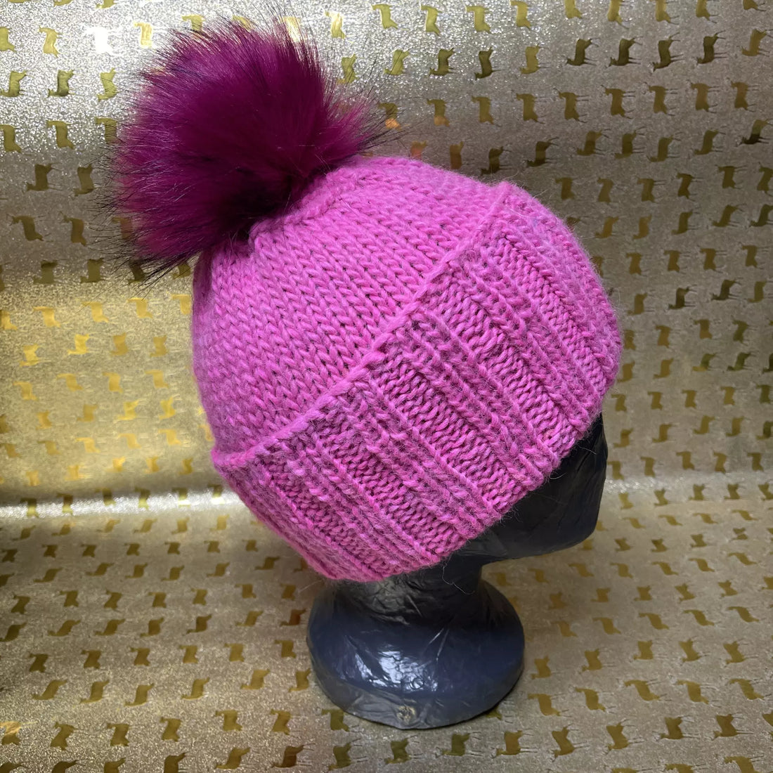 Alpaka Strickmütze Pink