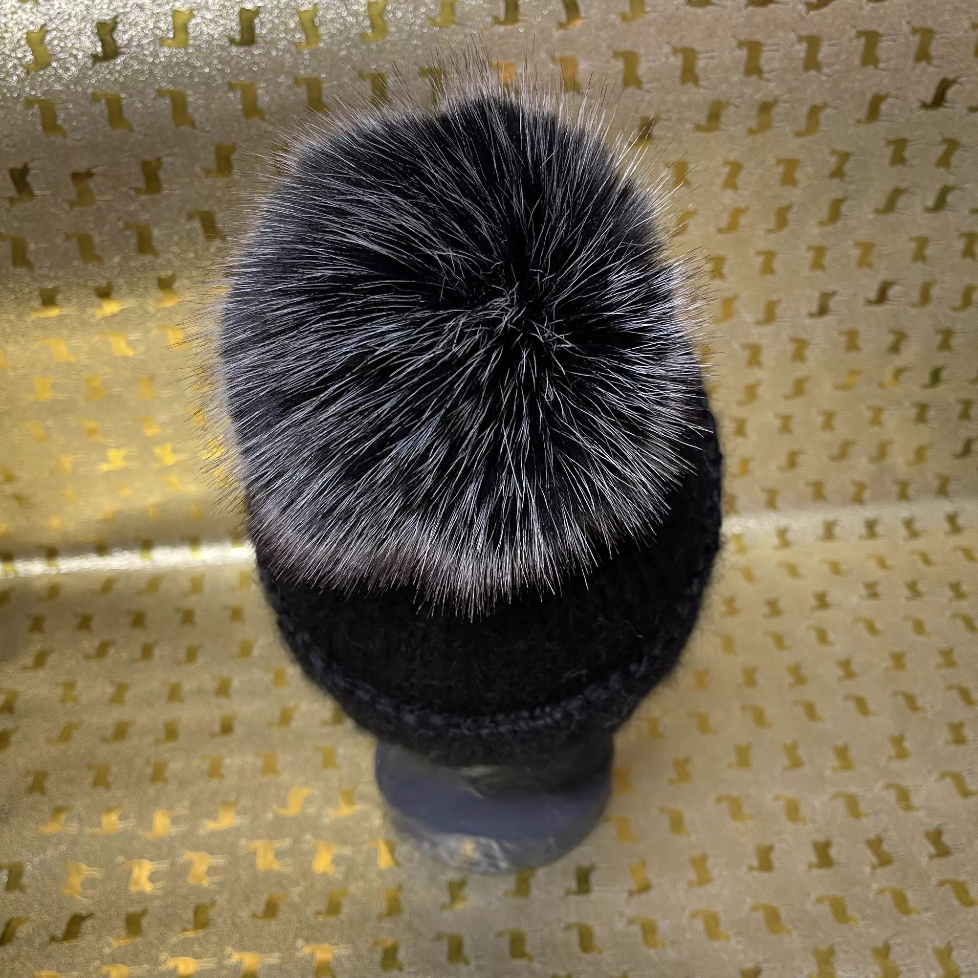 Alpaka Strickmütze Schwarz