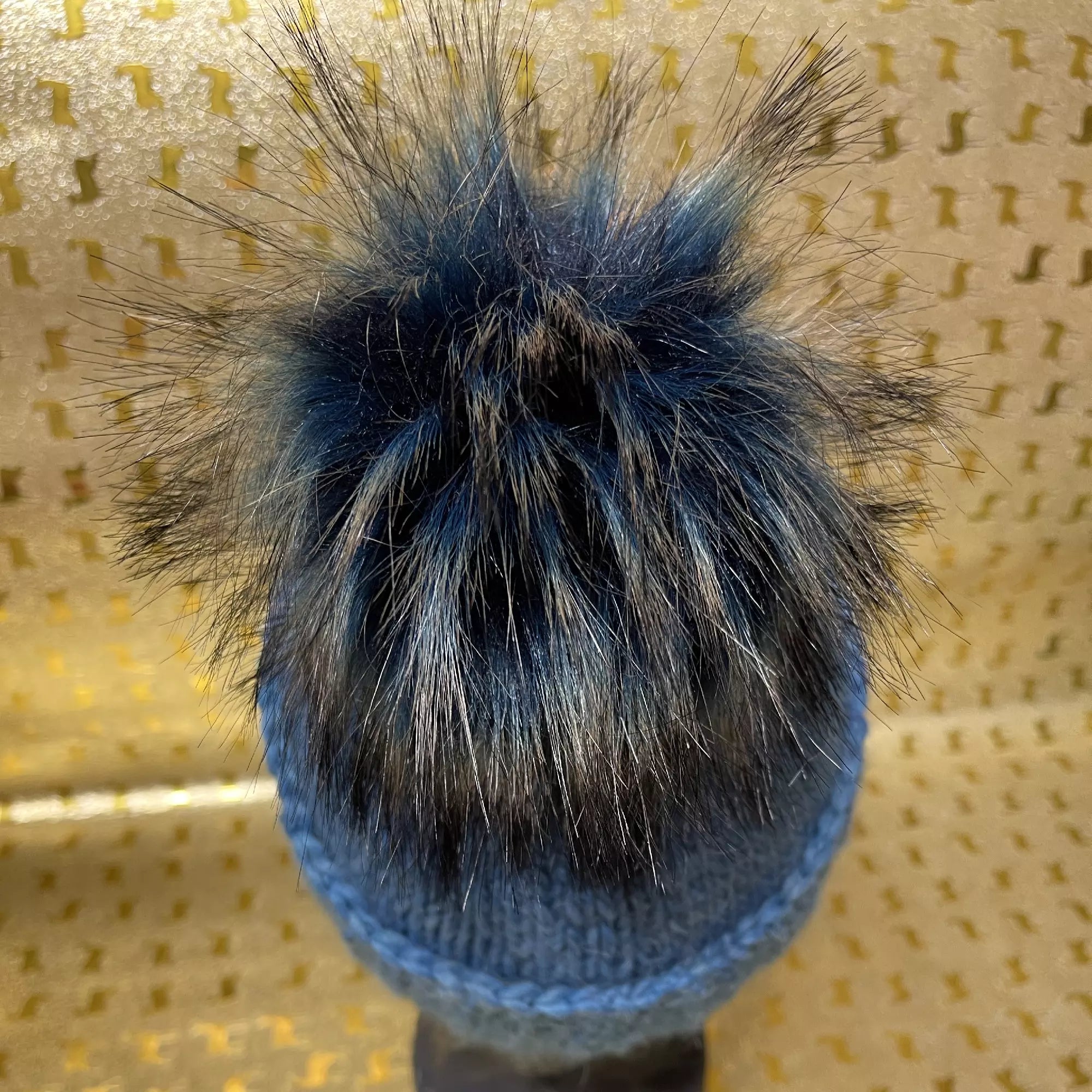 Alpaka Strickmütze Blau