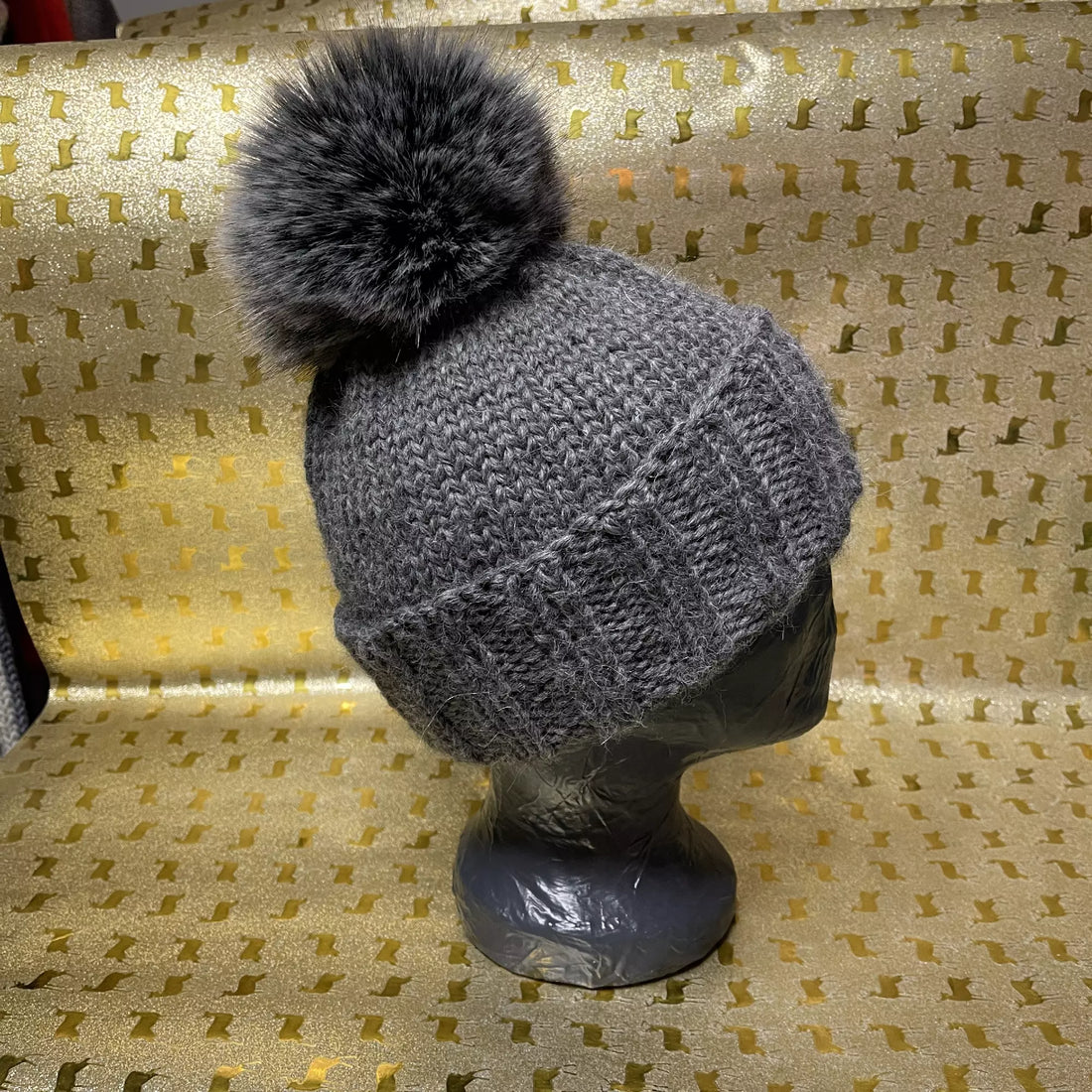 Alpaka Strickmütze Anthrazit